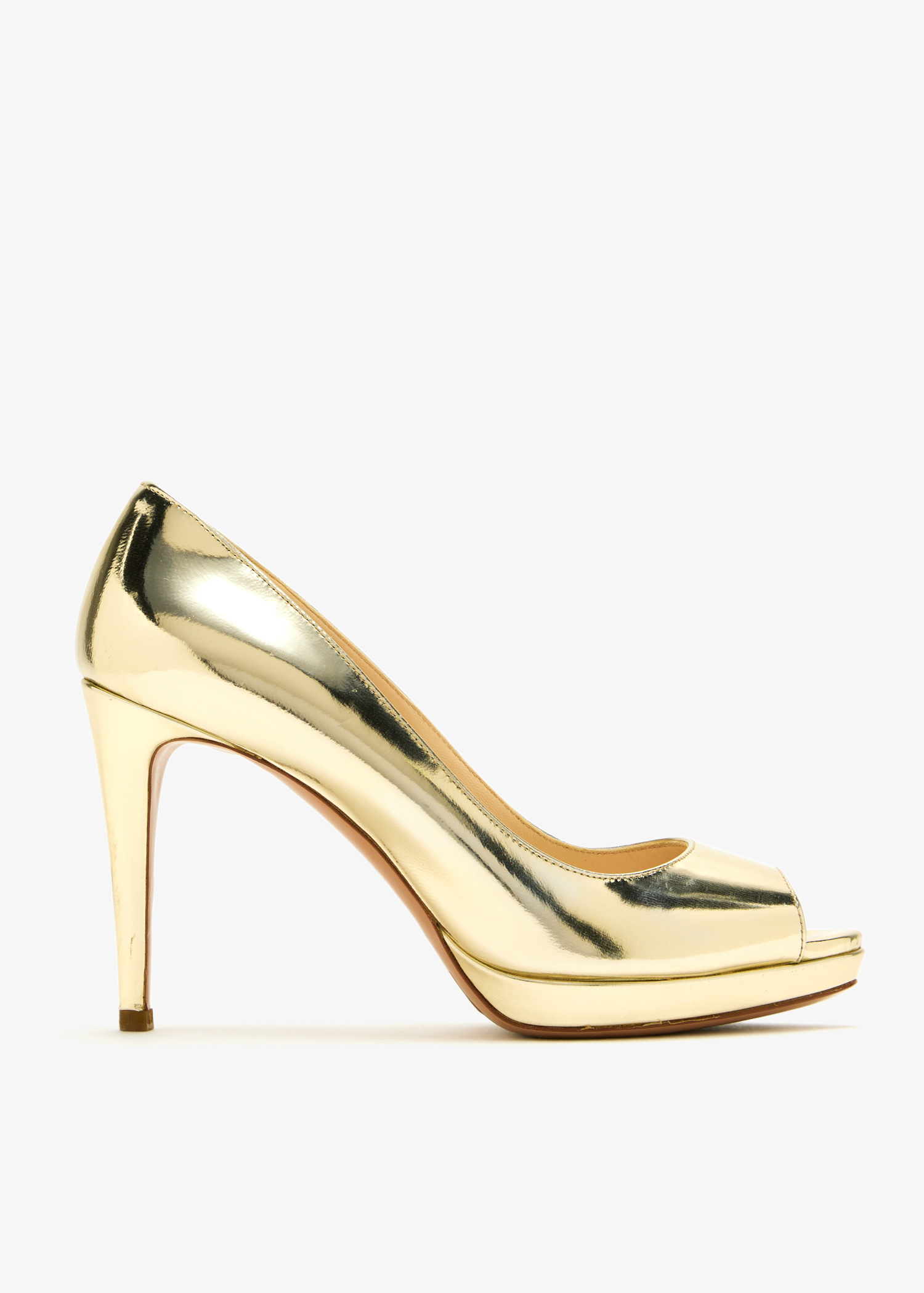

Peep-toe pumps, Gold