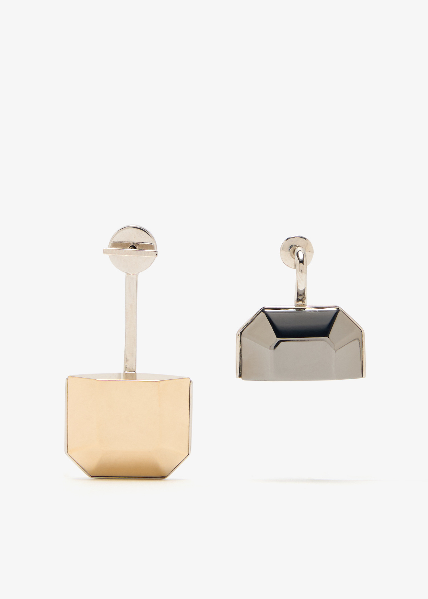 

Asymmetric two-toned drop earrings, Multicolored