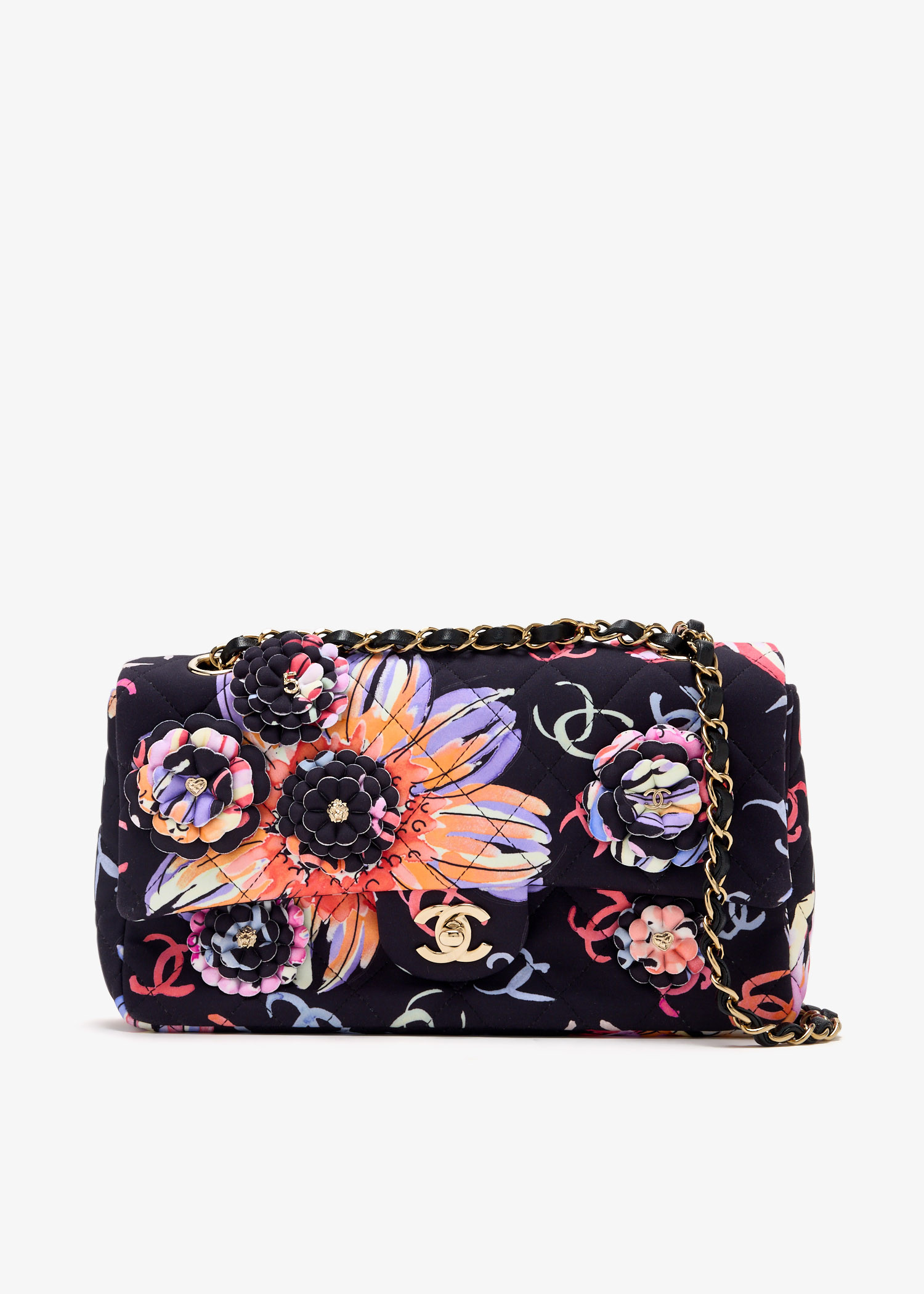 

Camellia flap shoulder bag, Printed