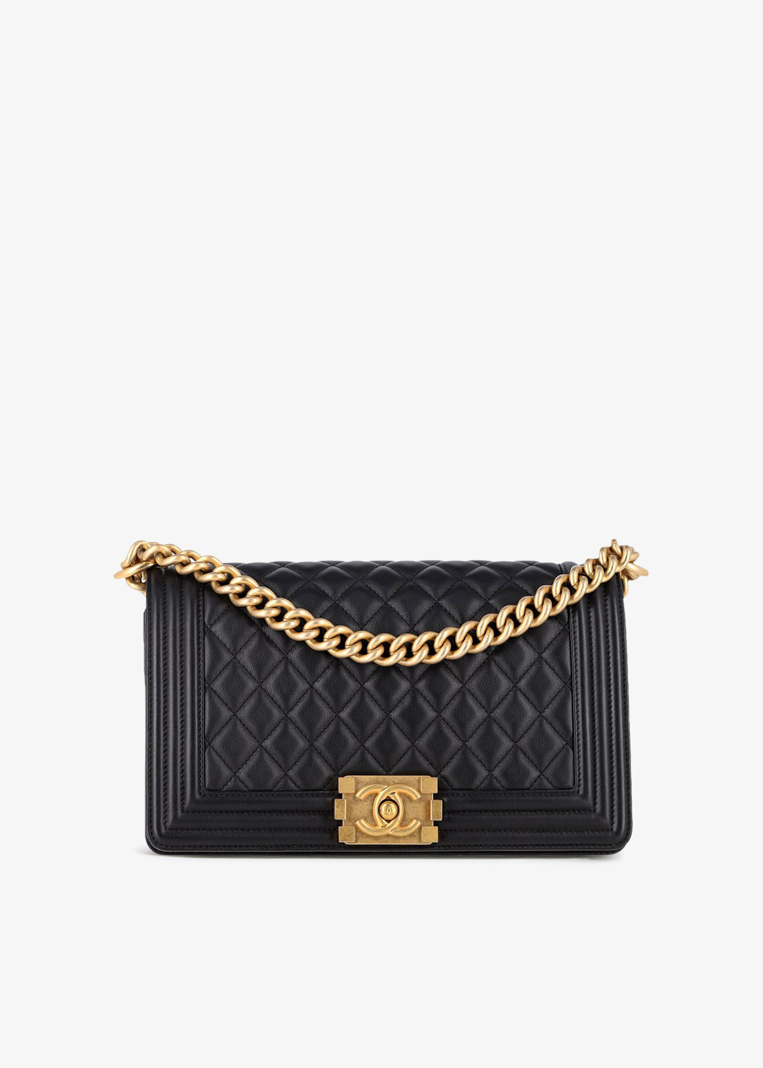 

Quilted Boy medium flap bag, Black