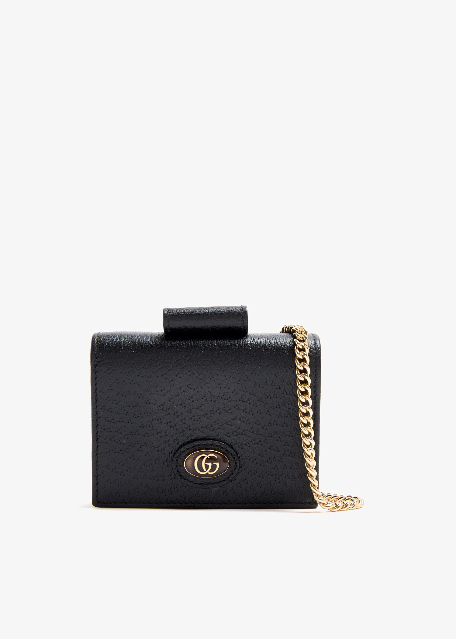 

GG Marmont lipstick holder chain wallet, Black