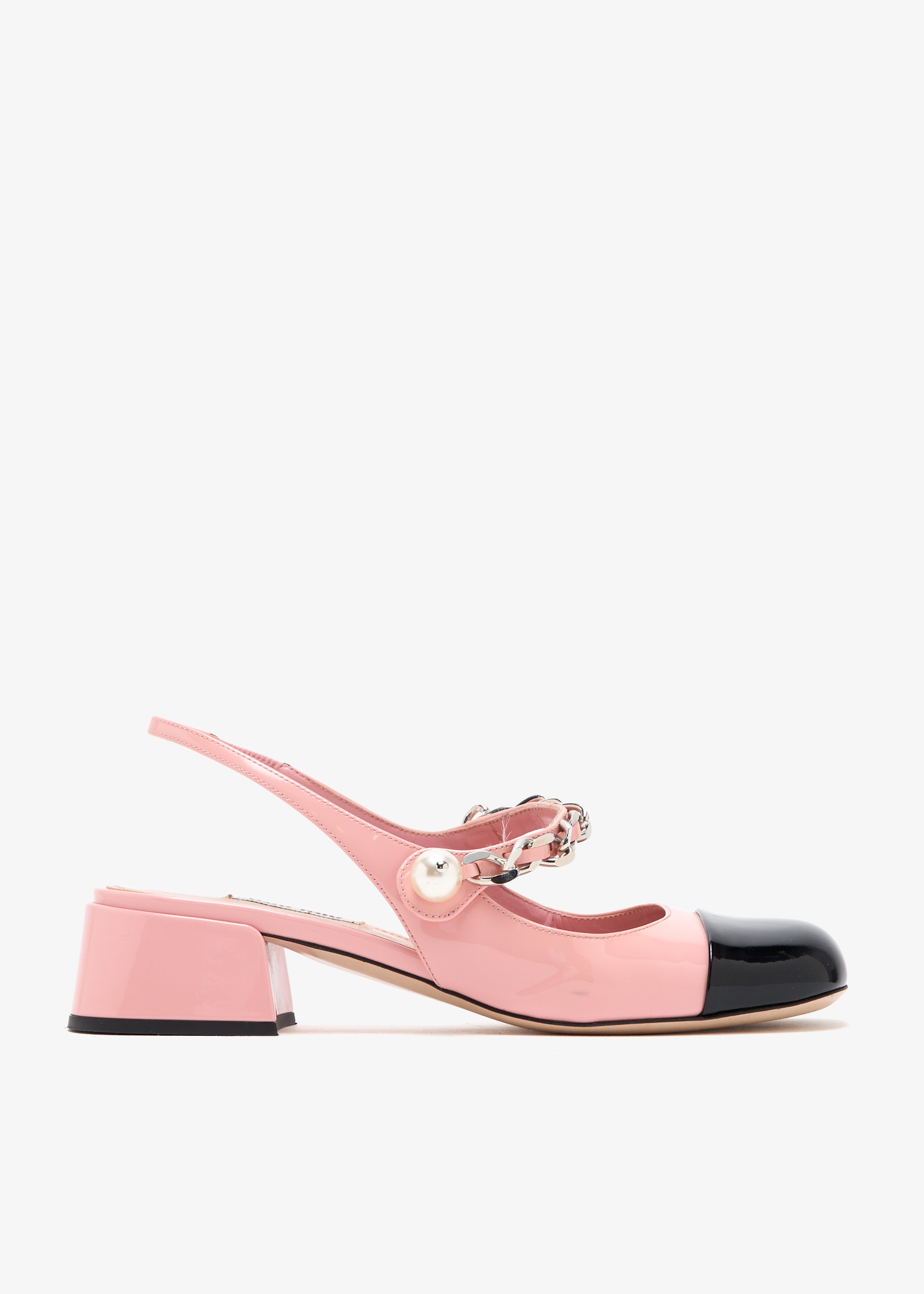 

Patent leather slingback pumps, Pink