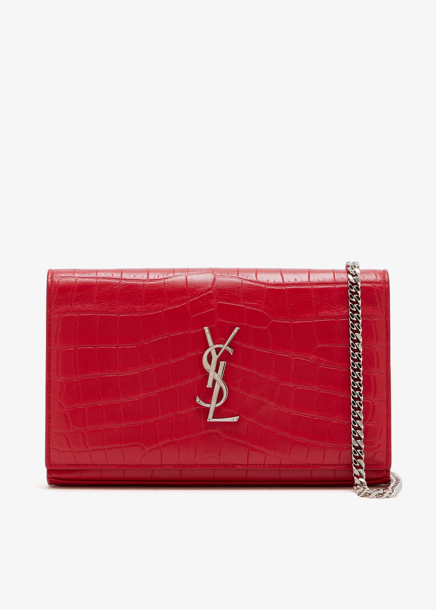 

Monogram chain wallet, Red