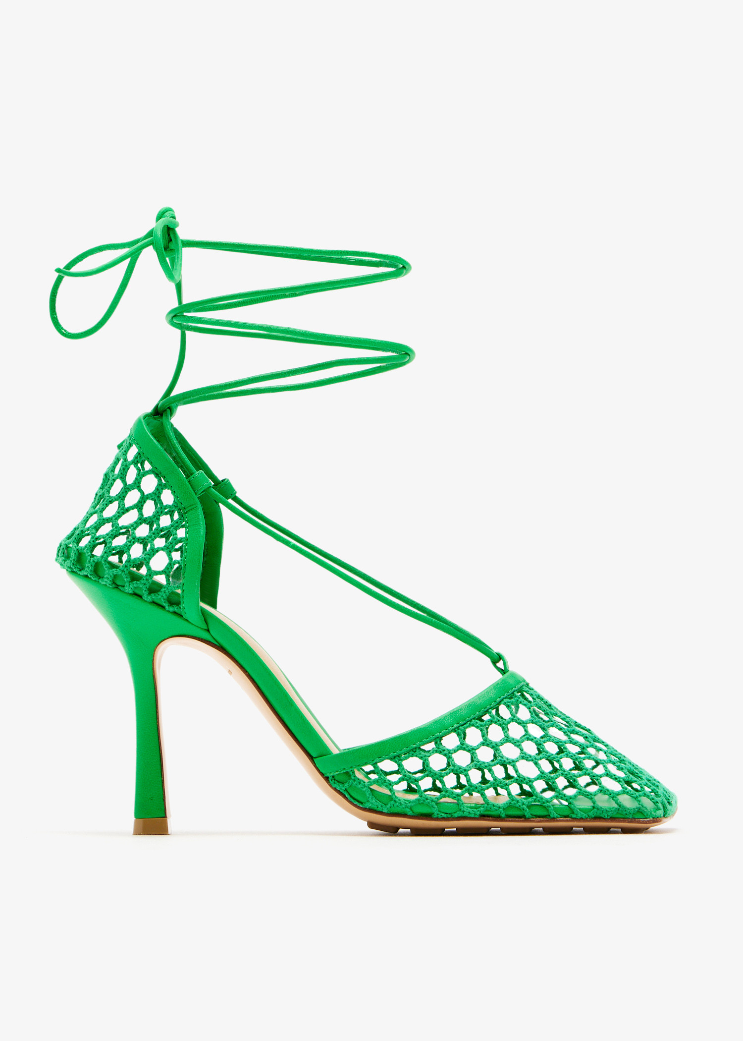 

Stretch lace-up sandals, Green