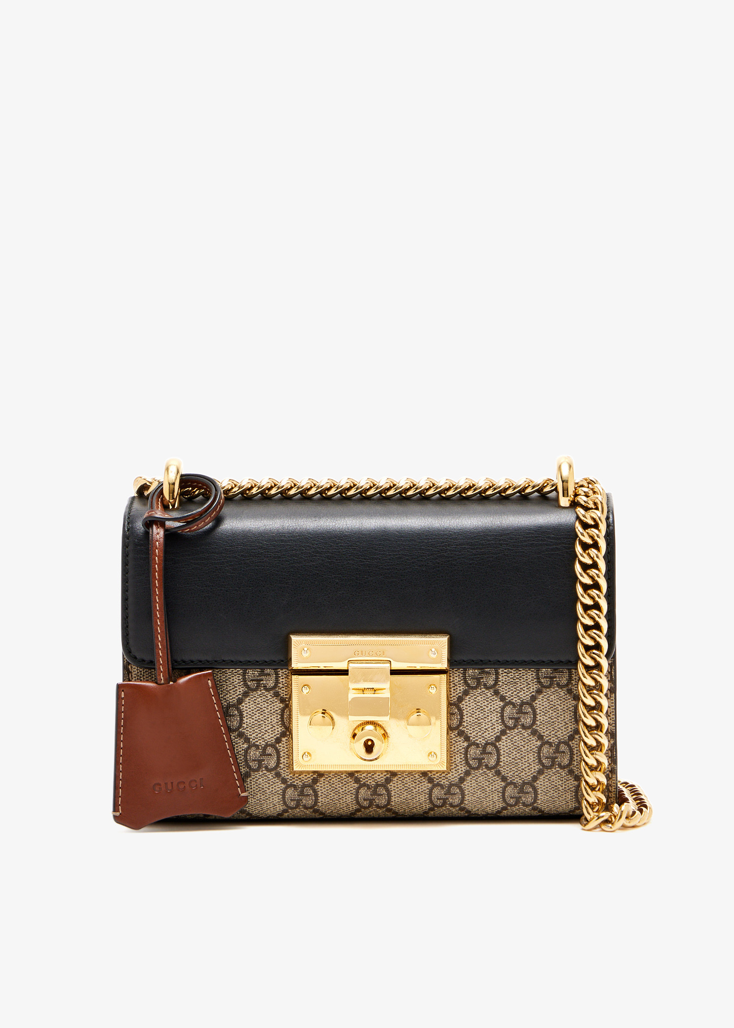 

Padlock small GG shoulder bag, Brown