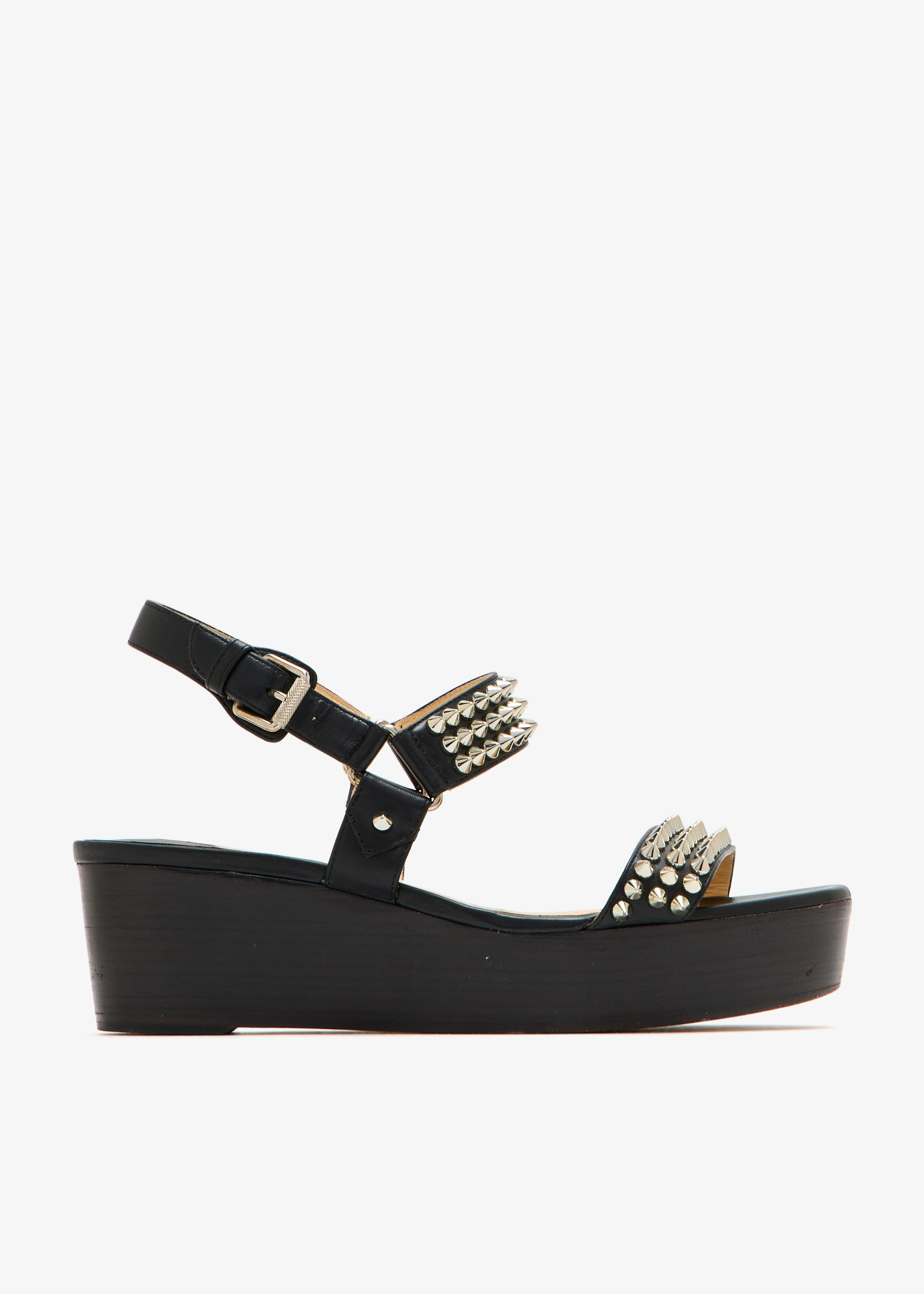 

Cordorella Spiked wedge sandals, Black