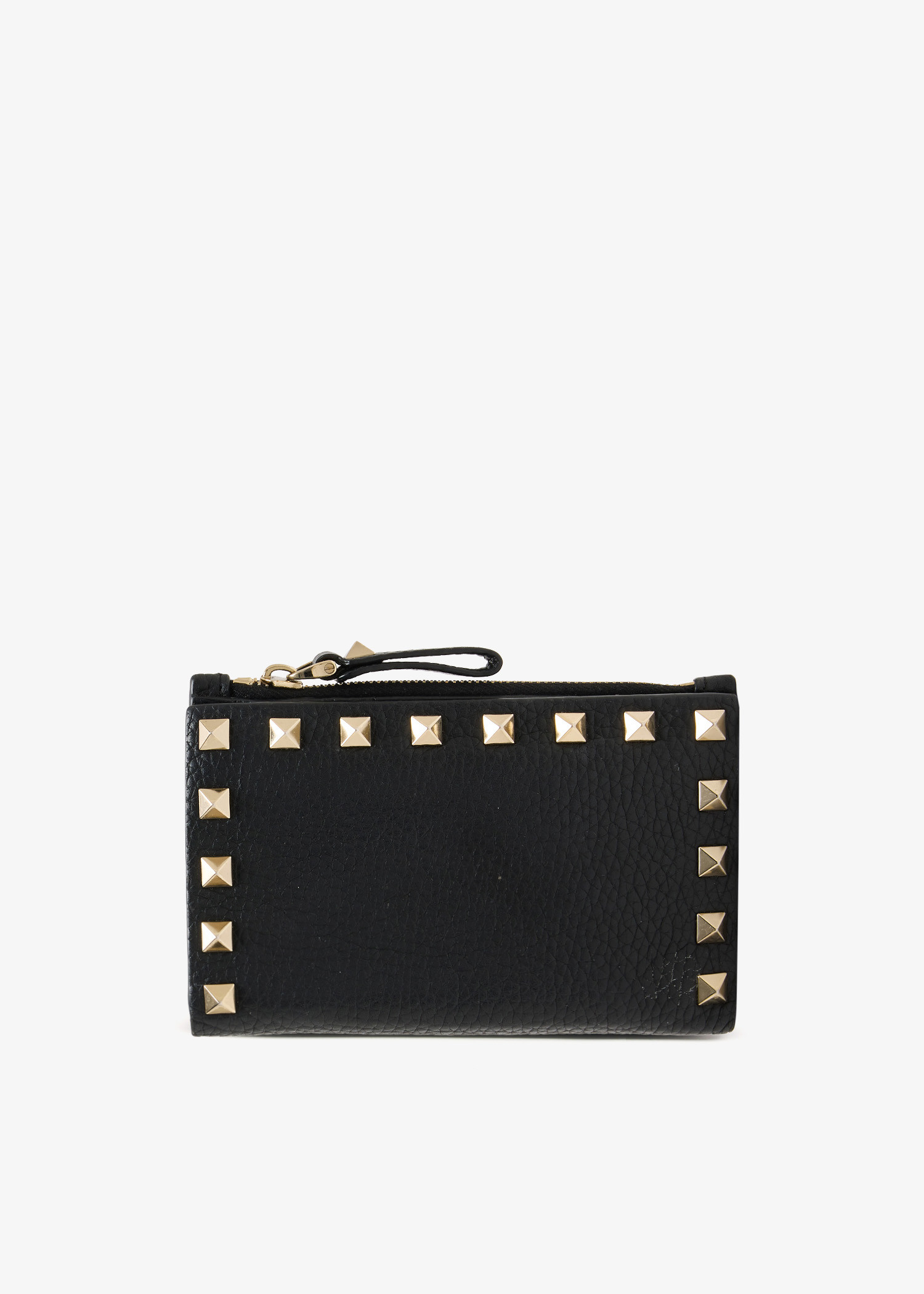 

Rockstud coin purse card holder, Black