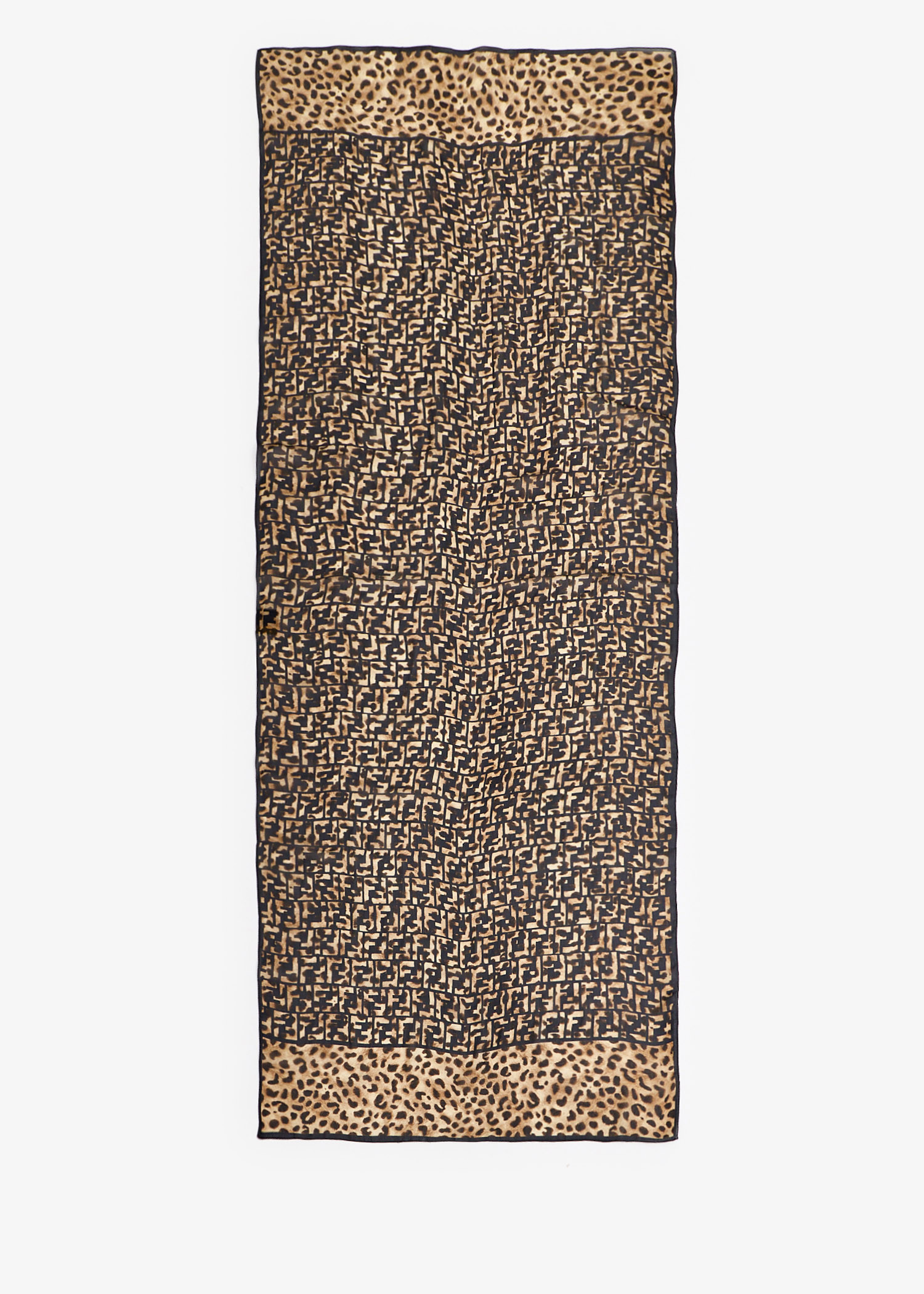 

FF Leopard-print scarf, Brown