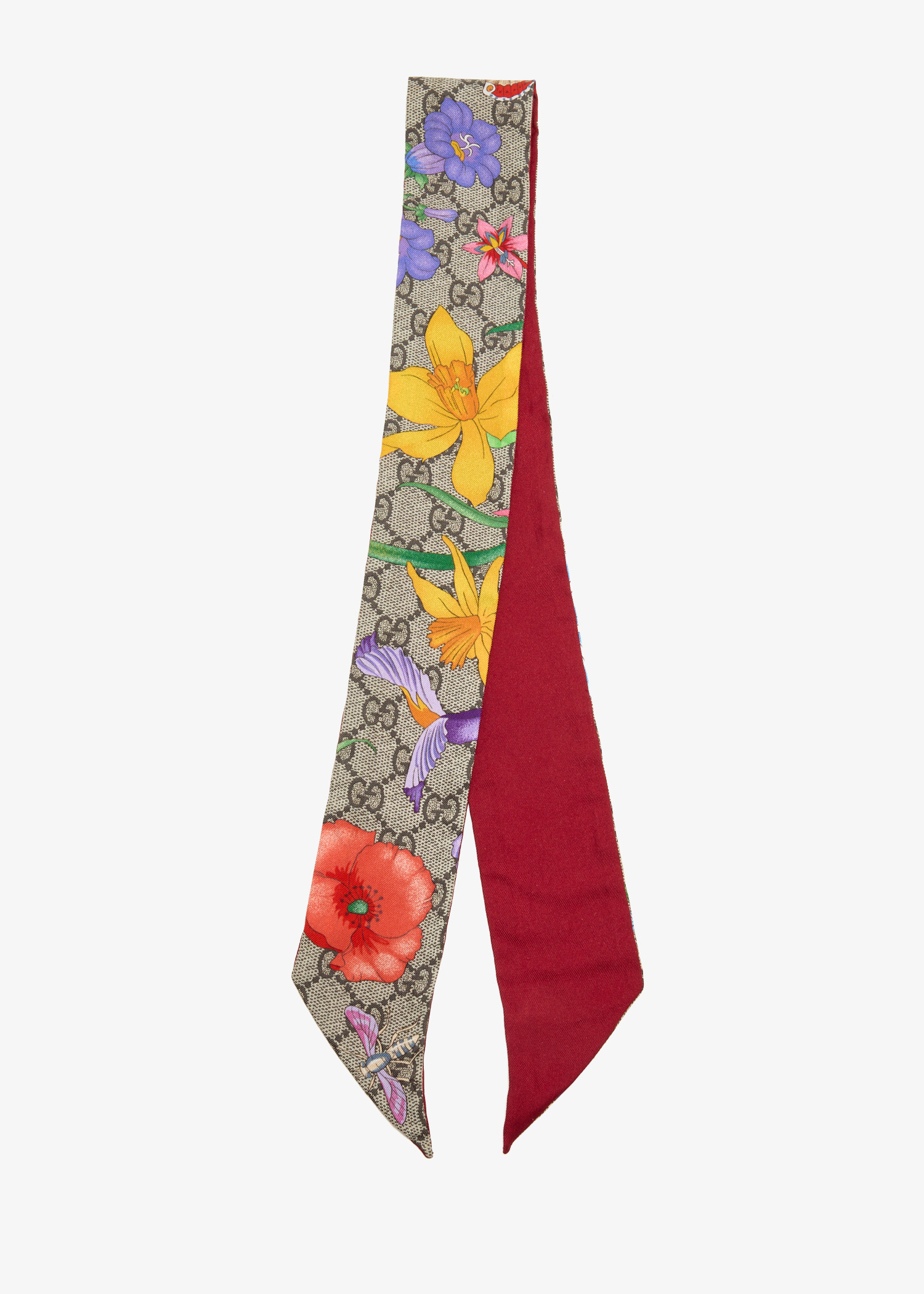 

GG Floral-Print twilly scarf, Printed