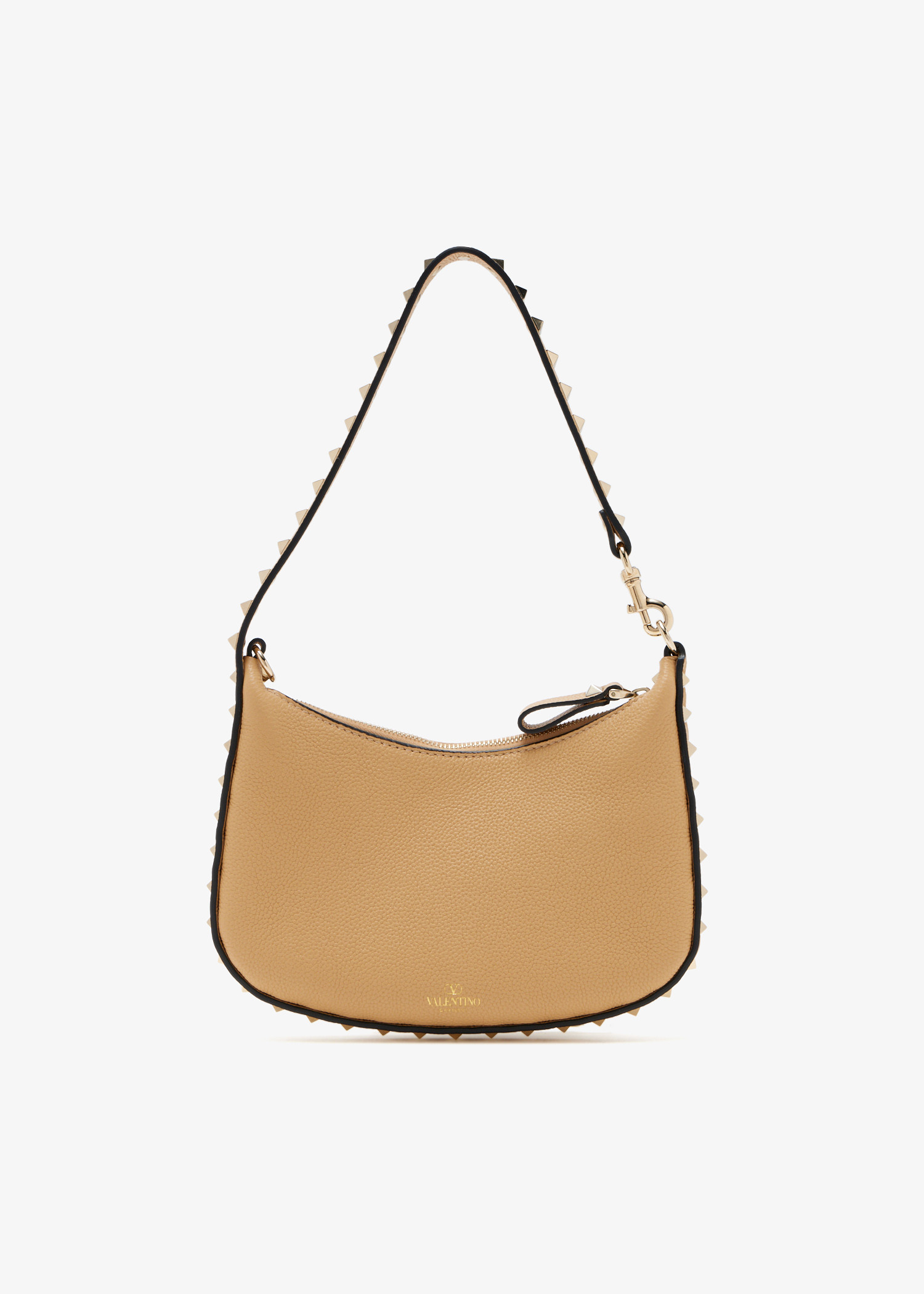 

Rockstud mini hobo shoulder bag, Beige