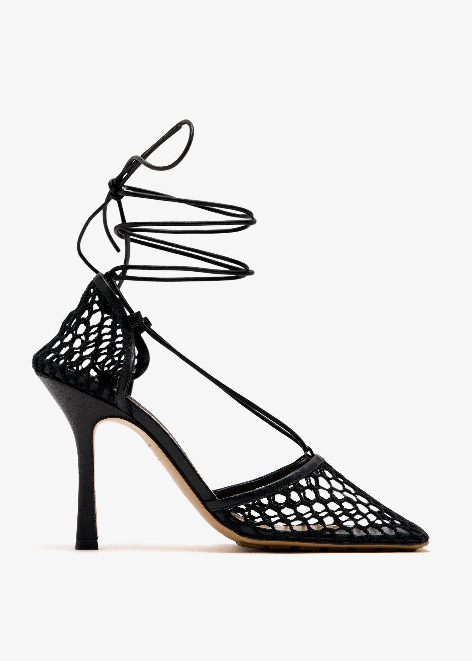 

Stretch lace-up pumps, Black