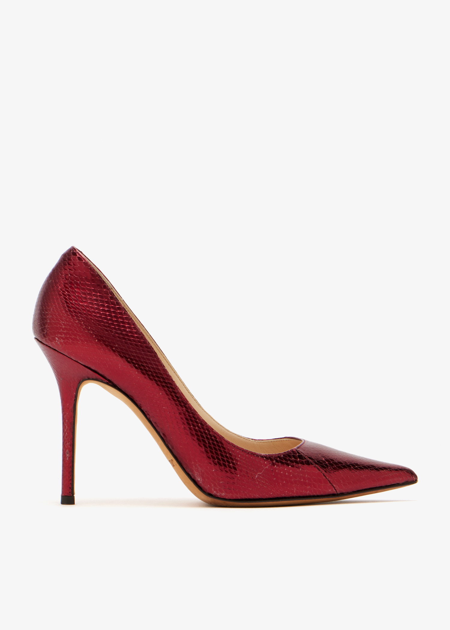 

Romy Snakeskin-embossed pumps, Red