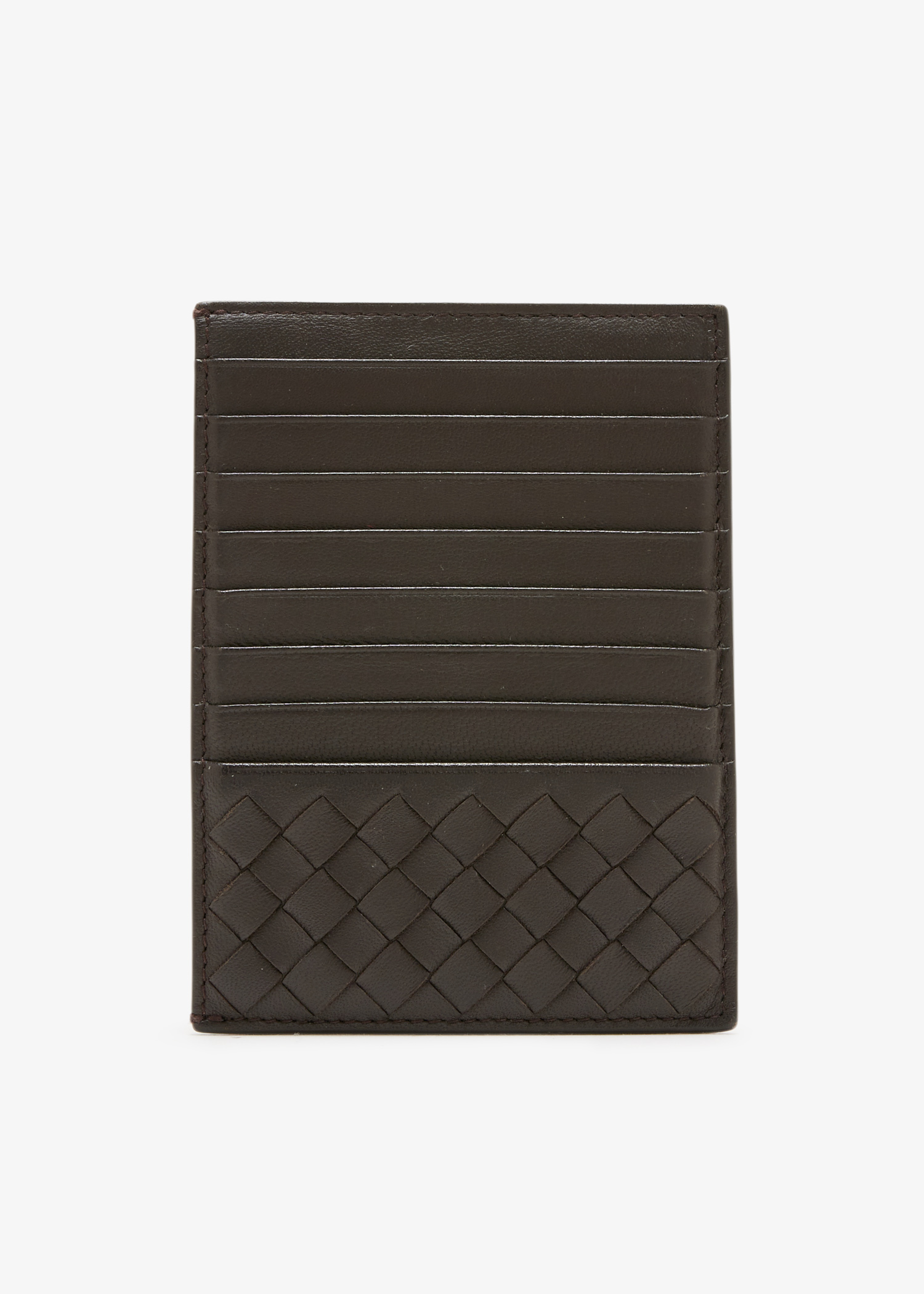 

Intrecciato card holder, Brown