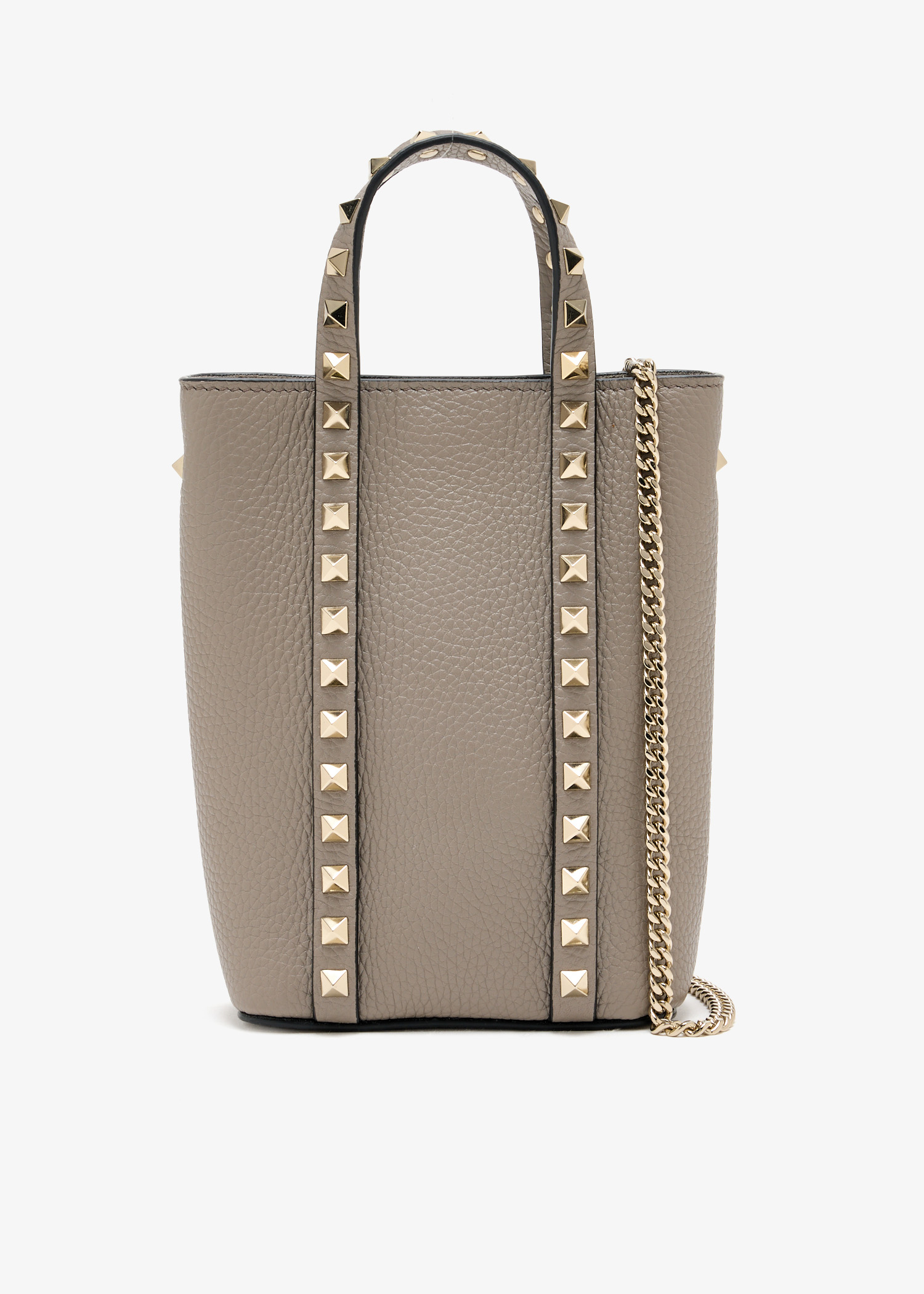 

Rockstud mini chain tote bag, Grey