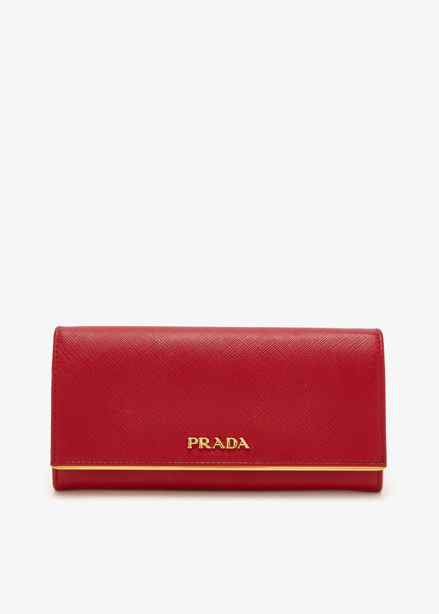 

Metal Bar Flap continental wallet, Red