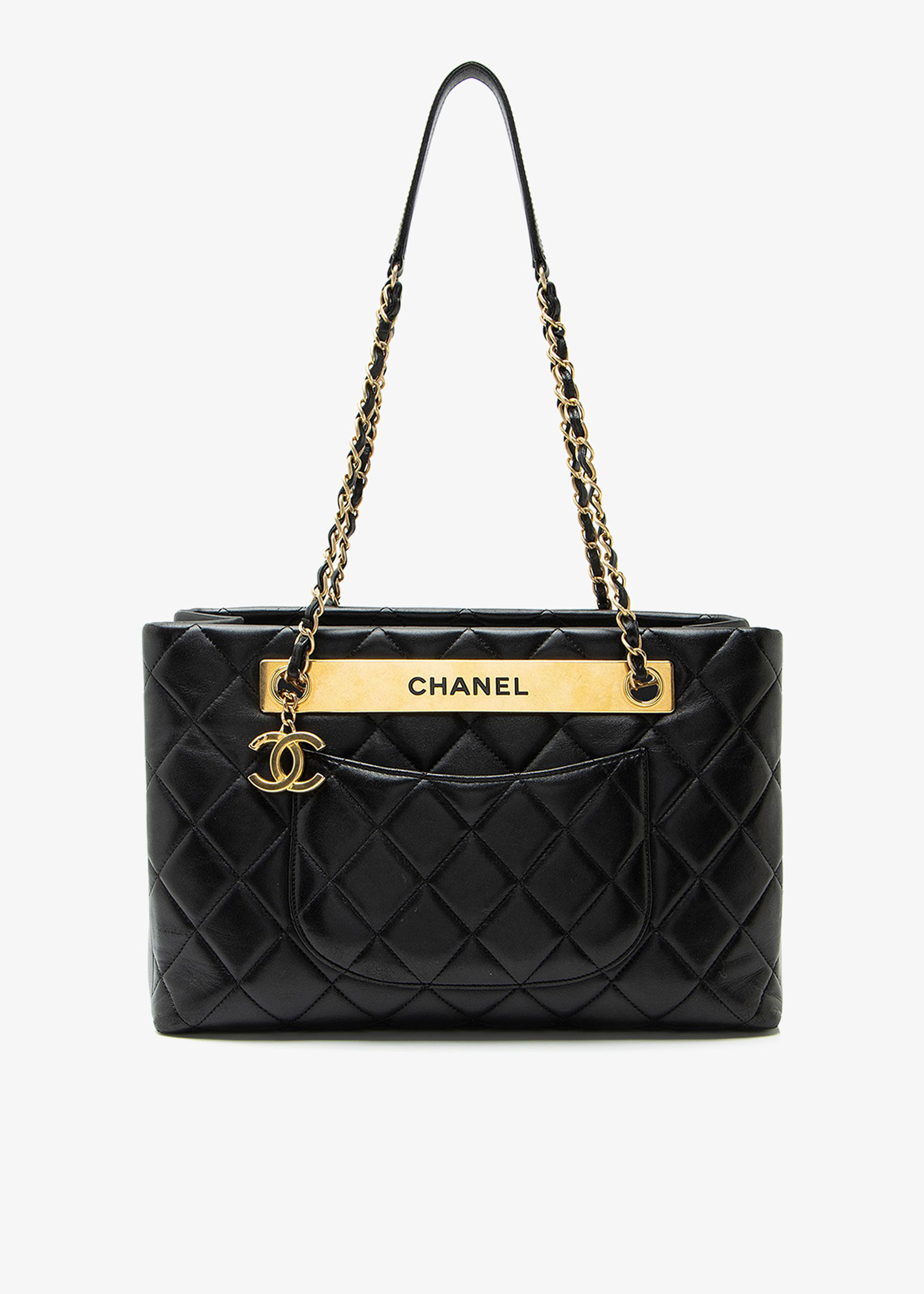 

Trendy CC shopping tote bag, Black