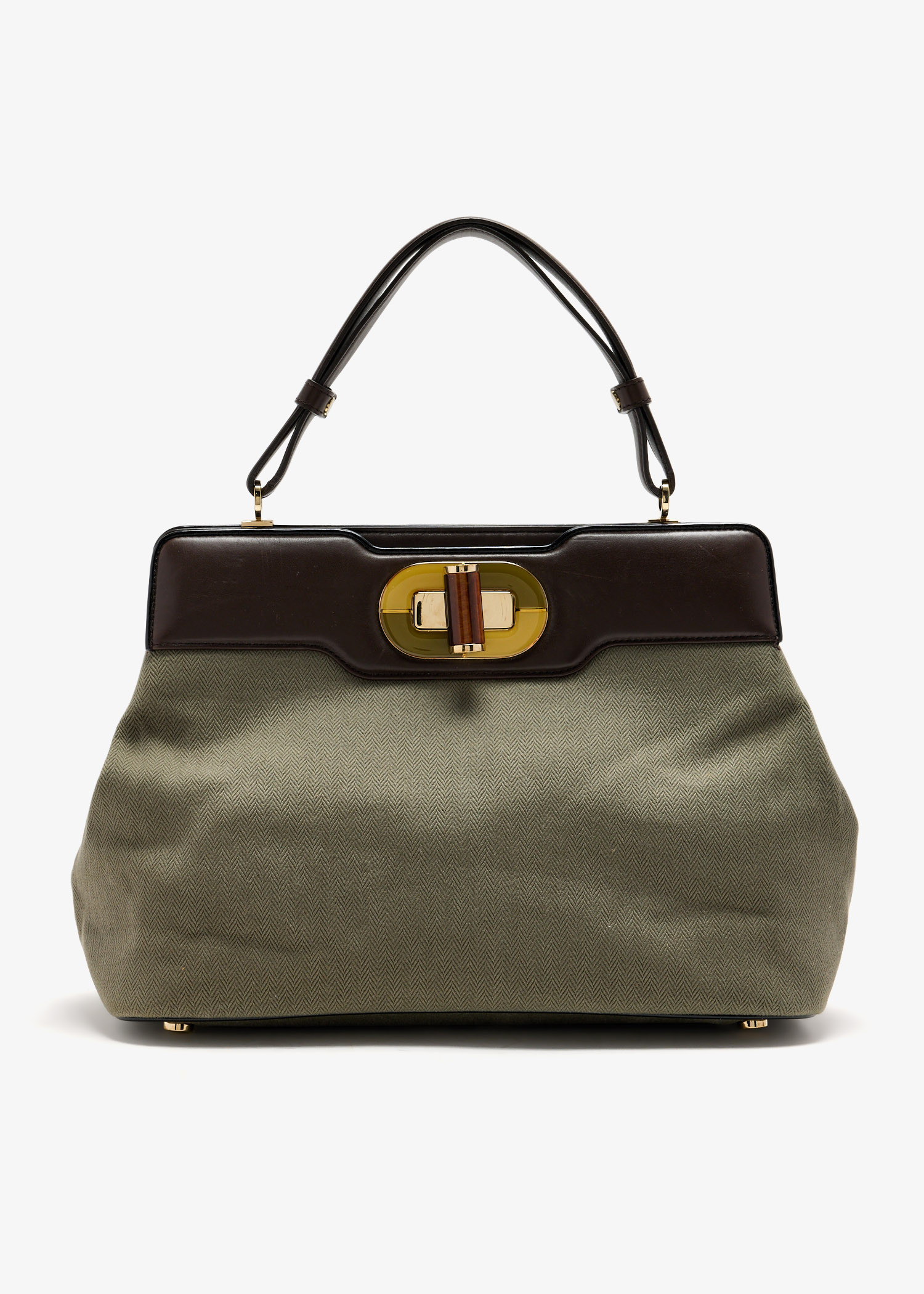 

Isabella Rossellini top handle bag, Khaki