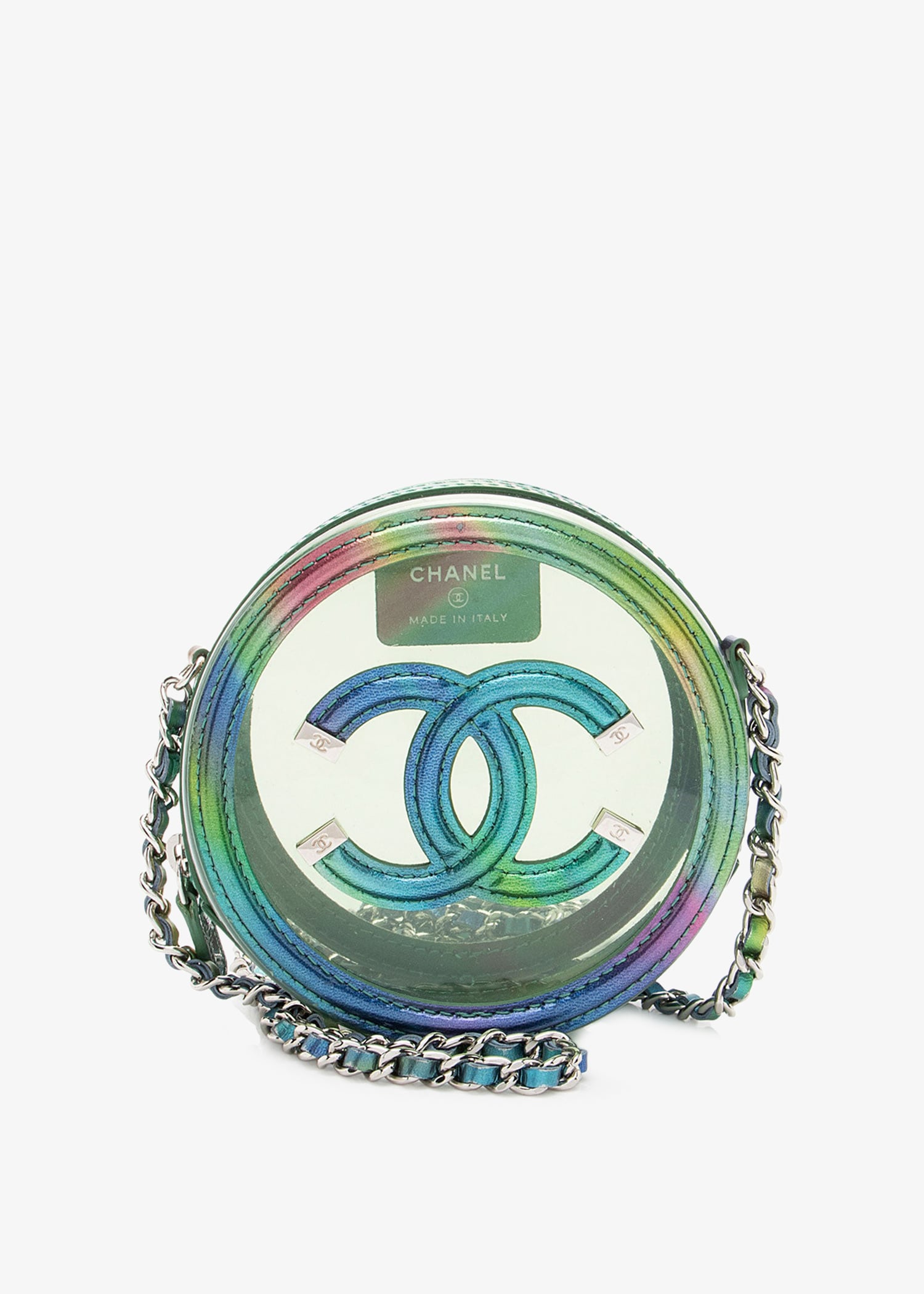 

CC Filigree clutch with chain, Multicolored