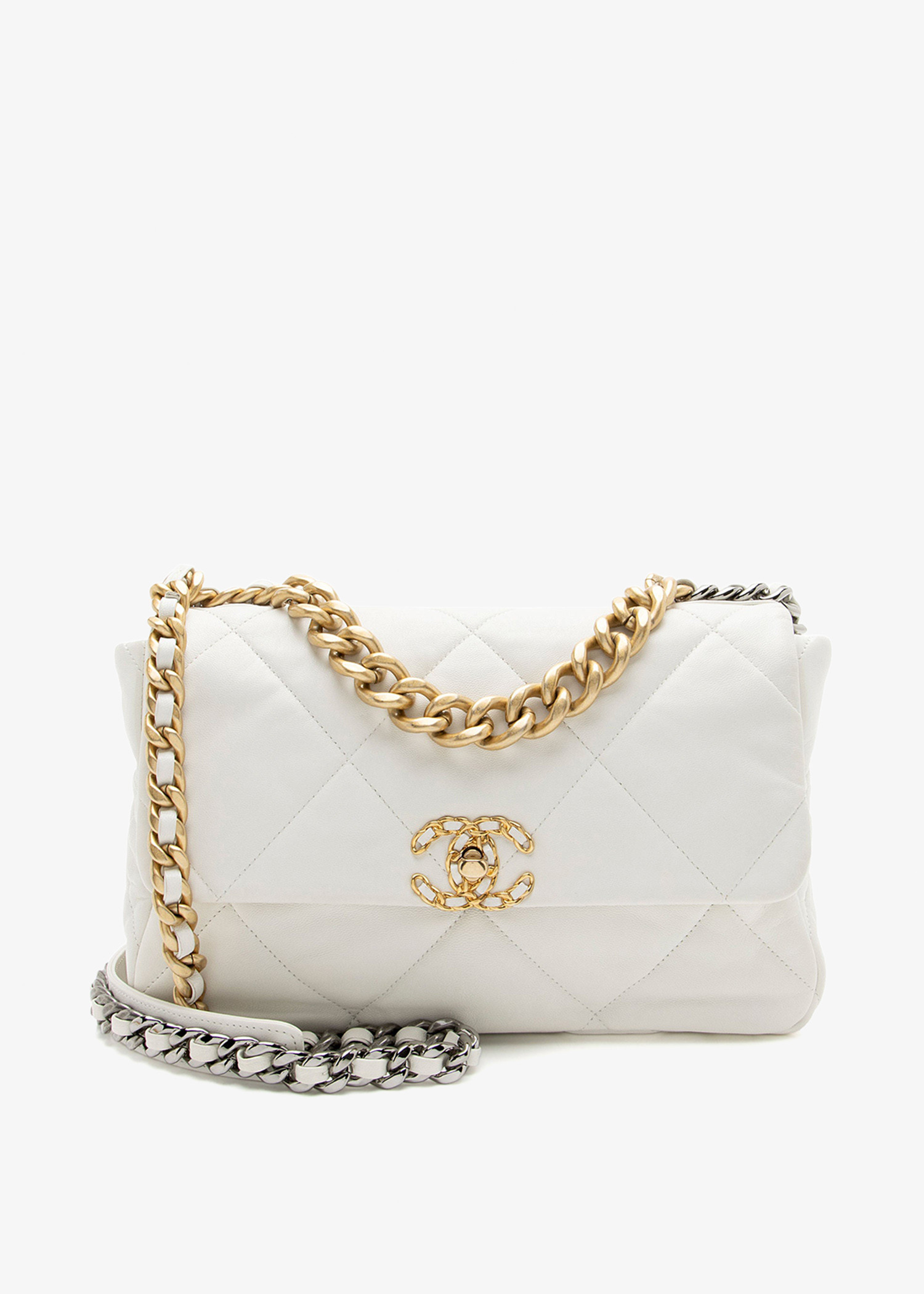 

19 Large Flap shoulder bag, White