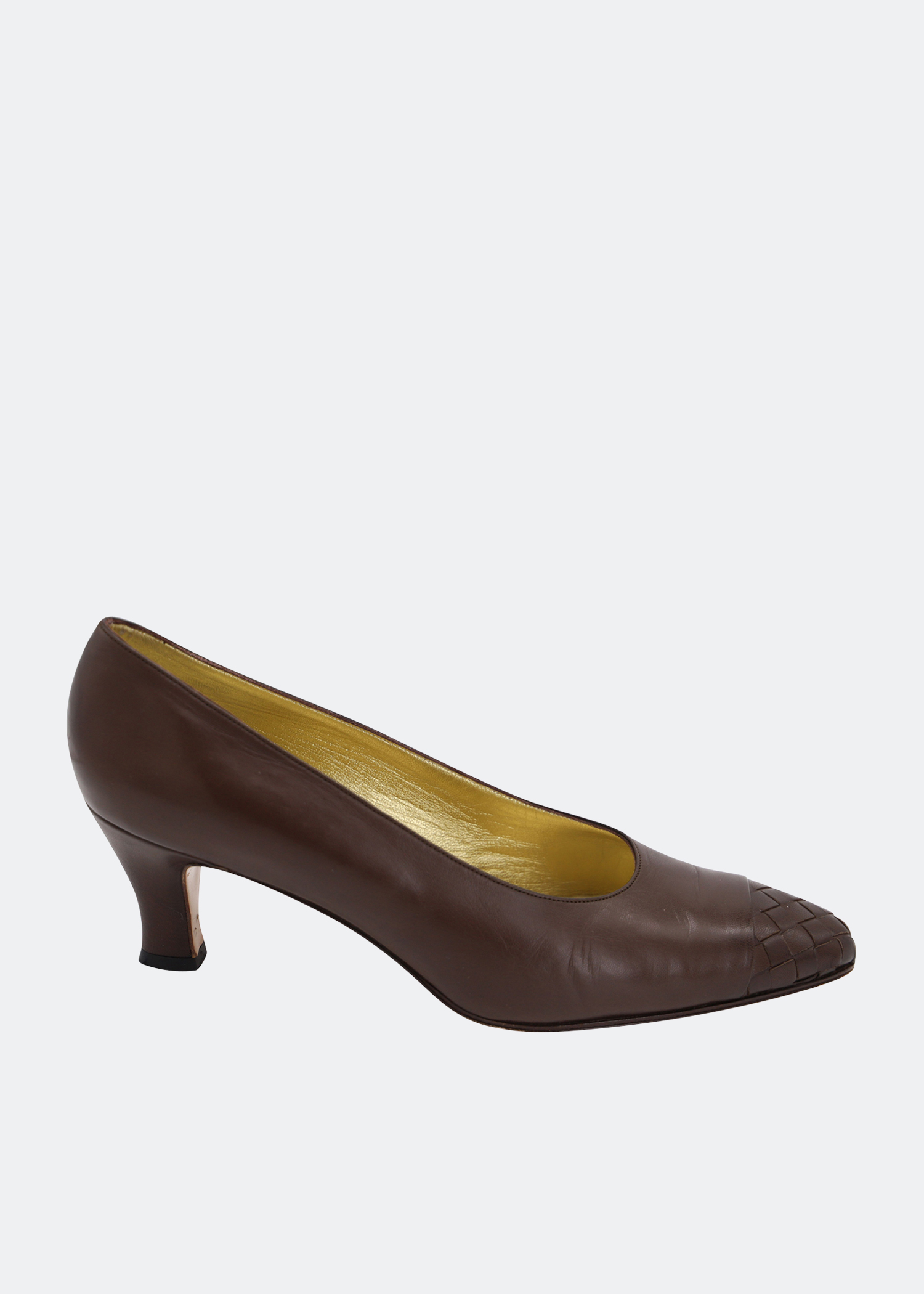 

Intrecciato cap toe pumps, Brown