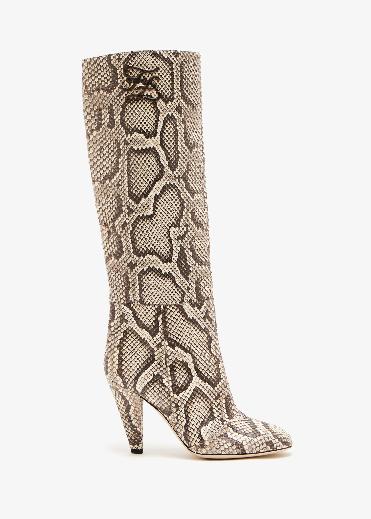 

Snakeskin knee-high boots, Animal printed