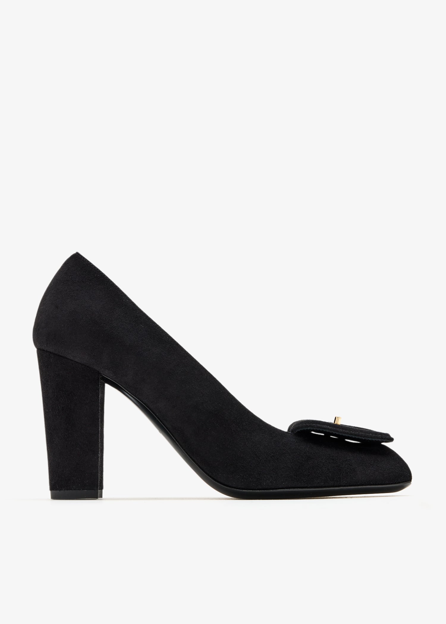 

Suede calfskin pumps, Black
