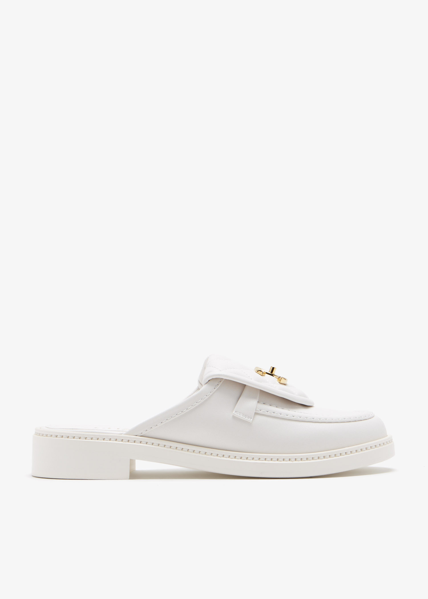 

Chanel Quilted CC Turnlock slippers, White