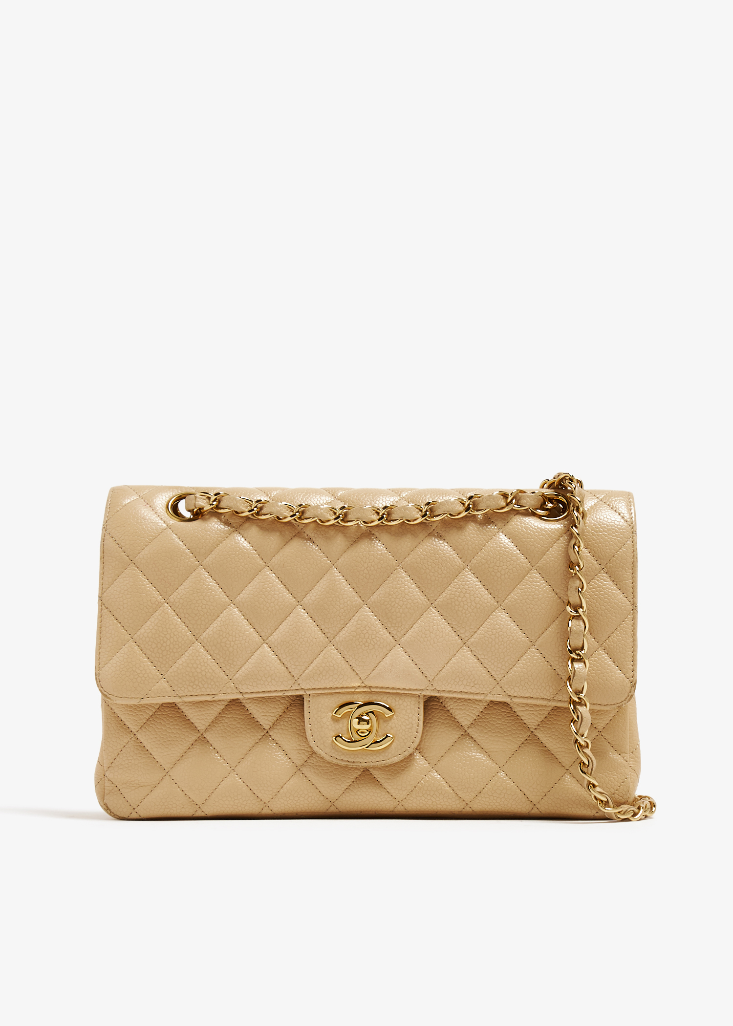 

Medium Classic Flap bag, Beige