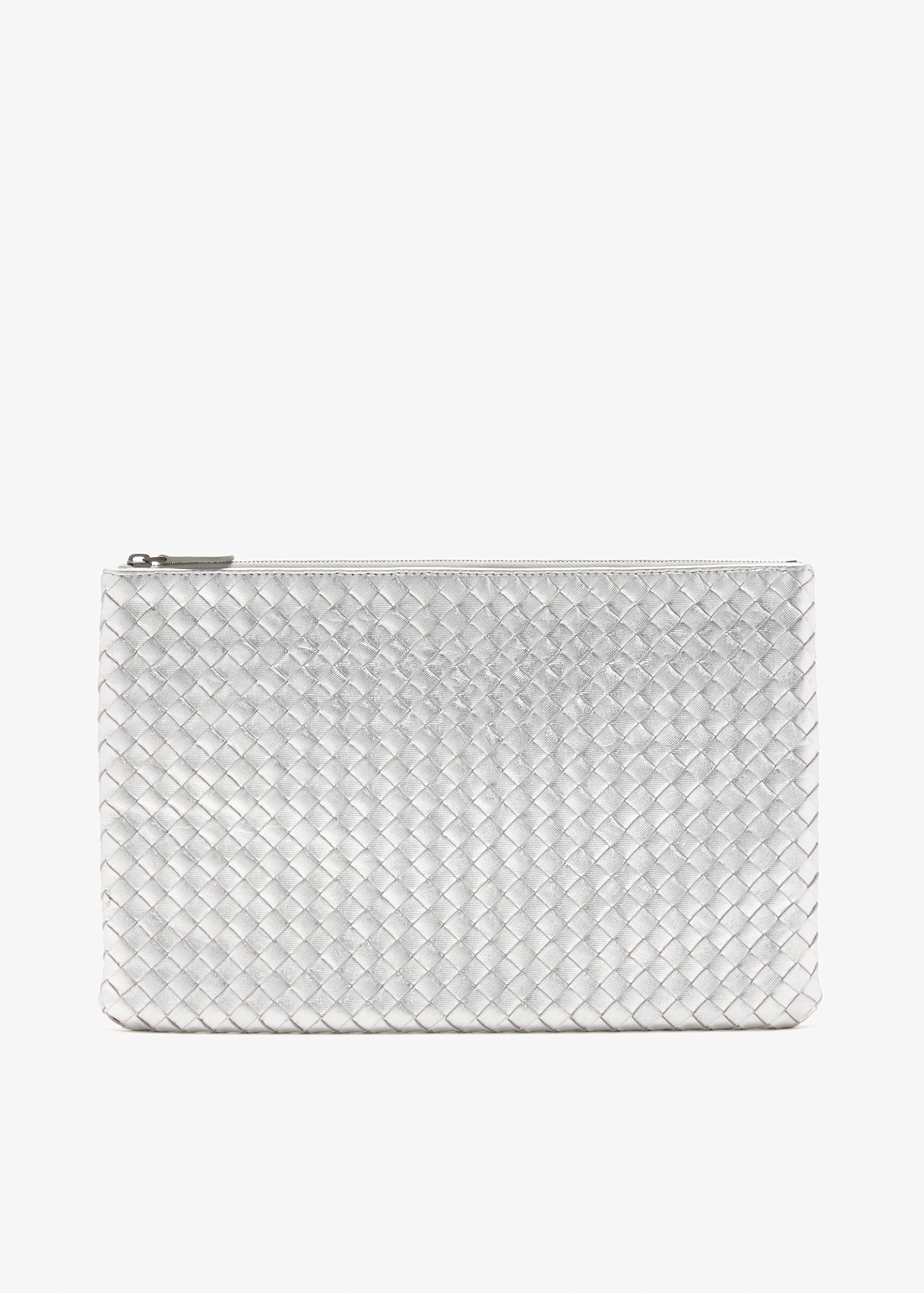 

Intrecciato clutch, Silver