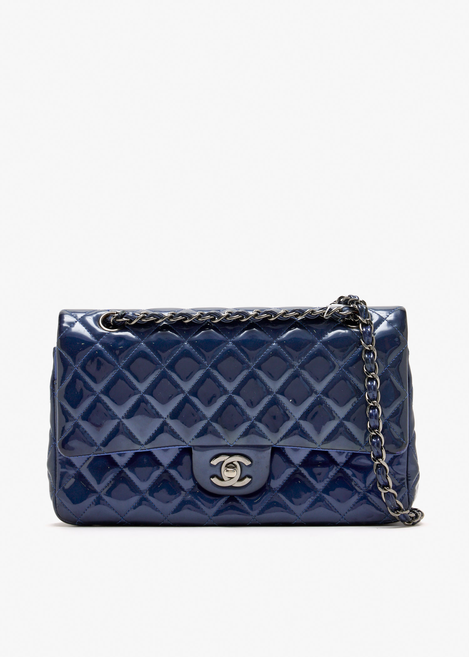 

Medium Classic double flap bag, Blue