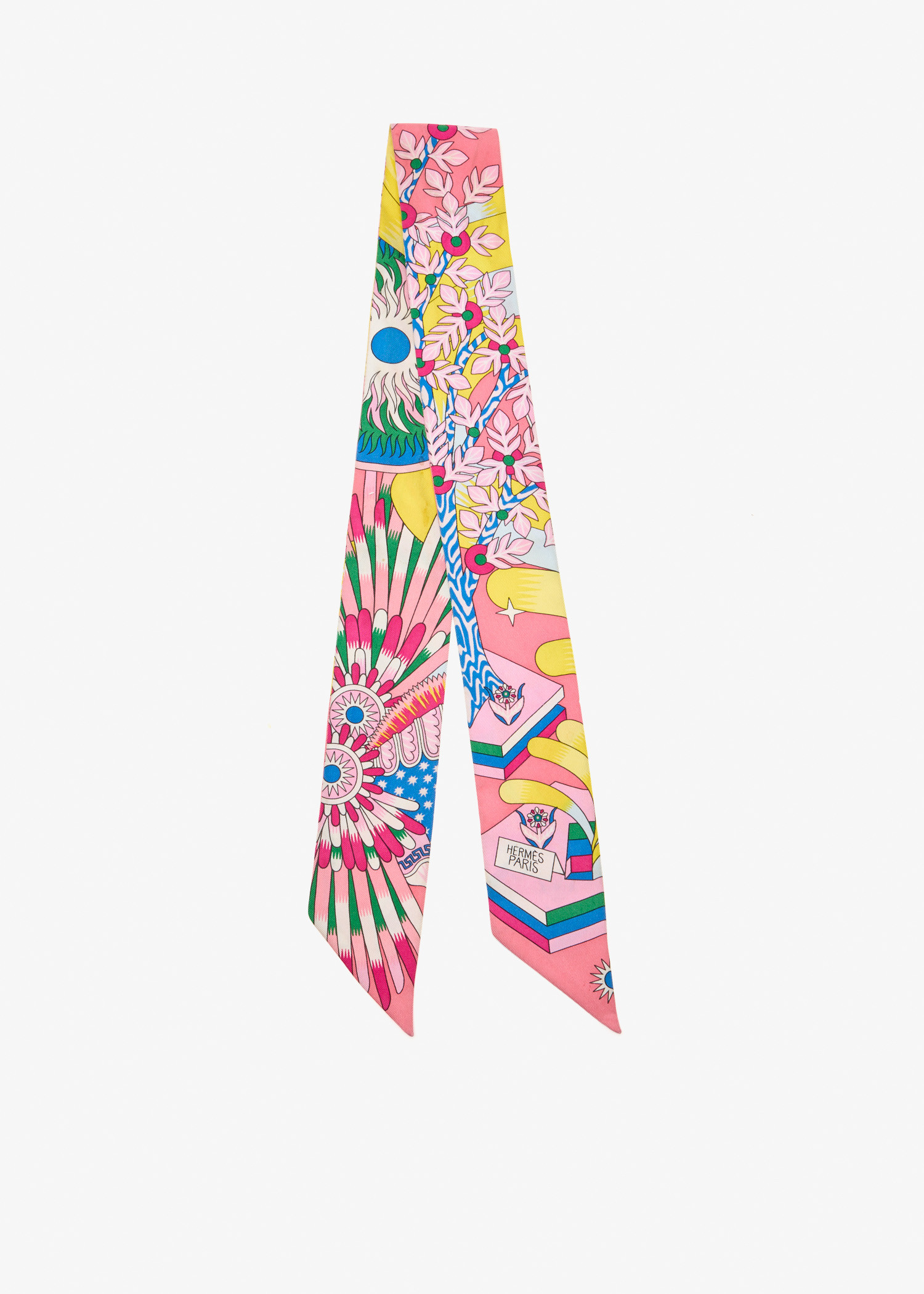 

Printed silk twill ribbon, Pink