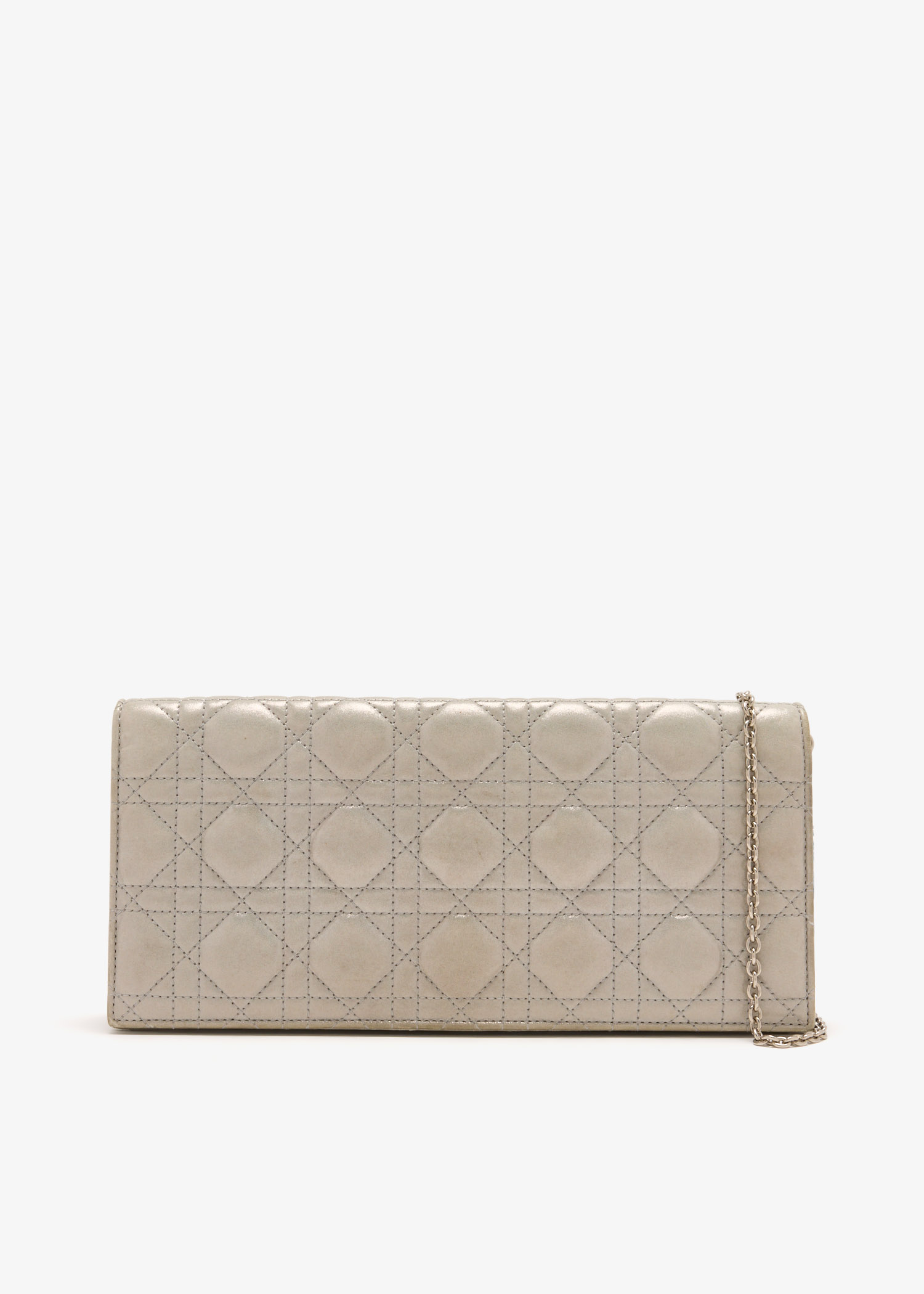 

Lady Dior convertible clutch, Silver