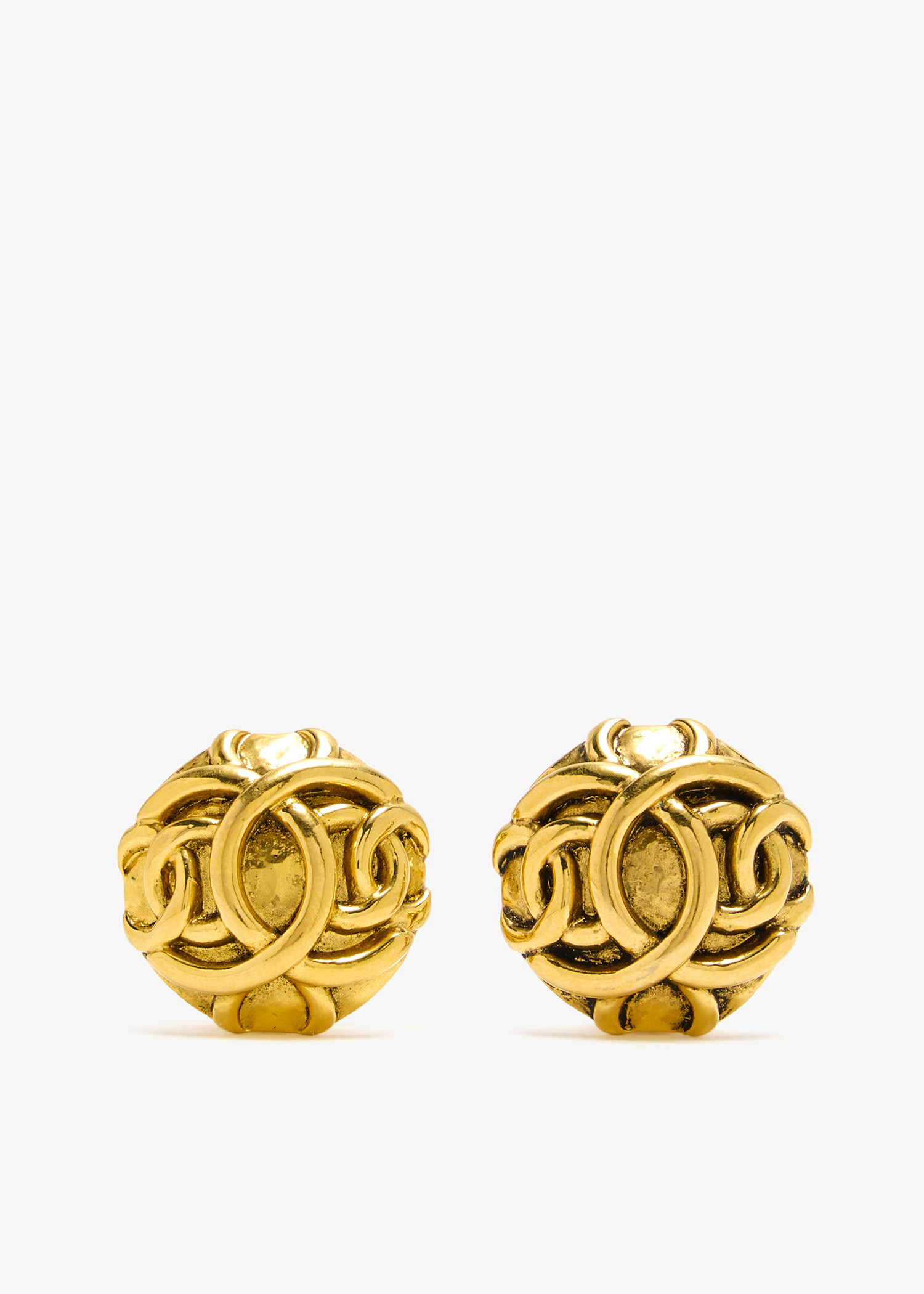 

CC Round earrings, Gold