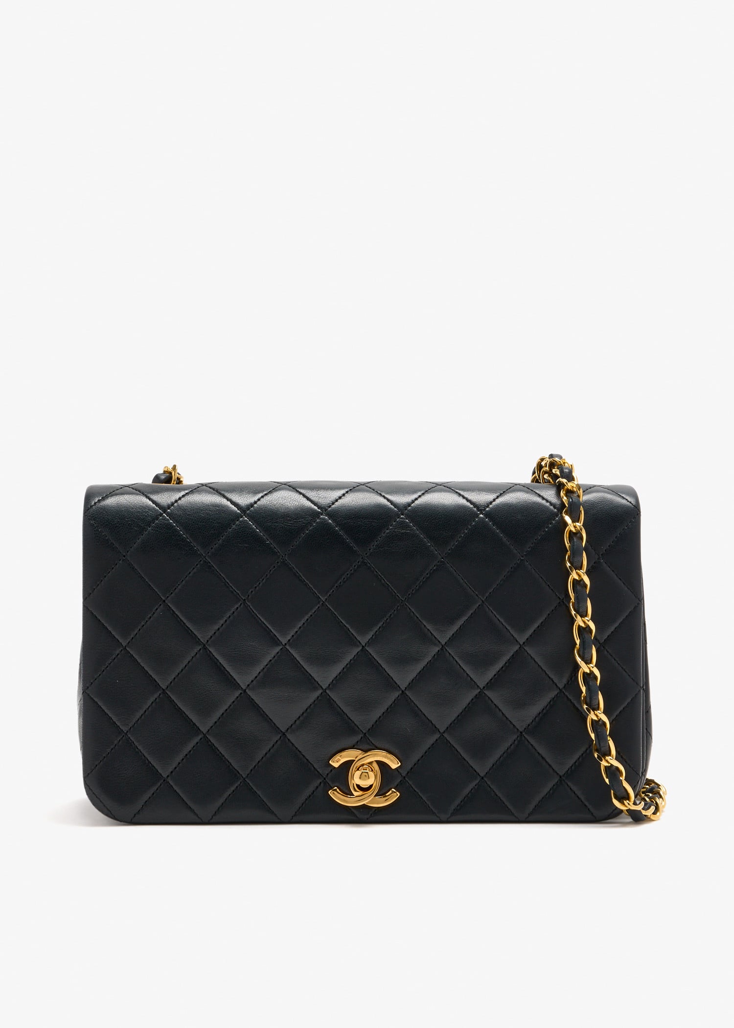 

CC medium quilted flap bag, Black