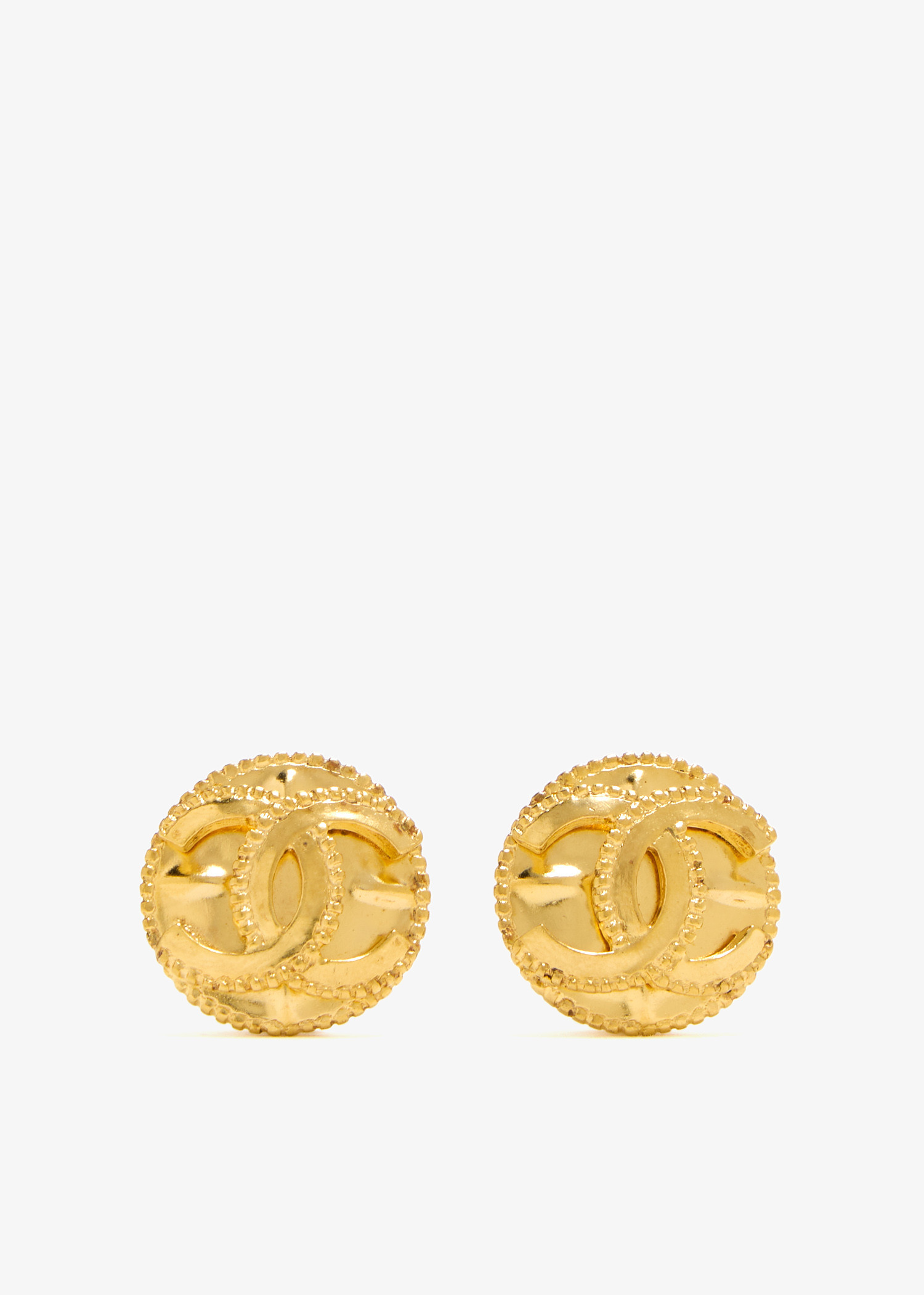 

CC Round earrings, Gold