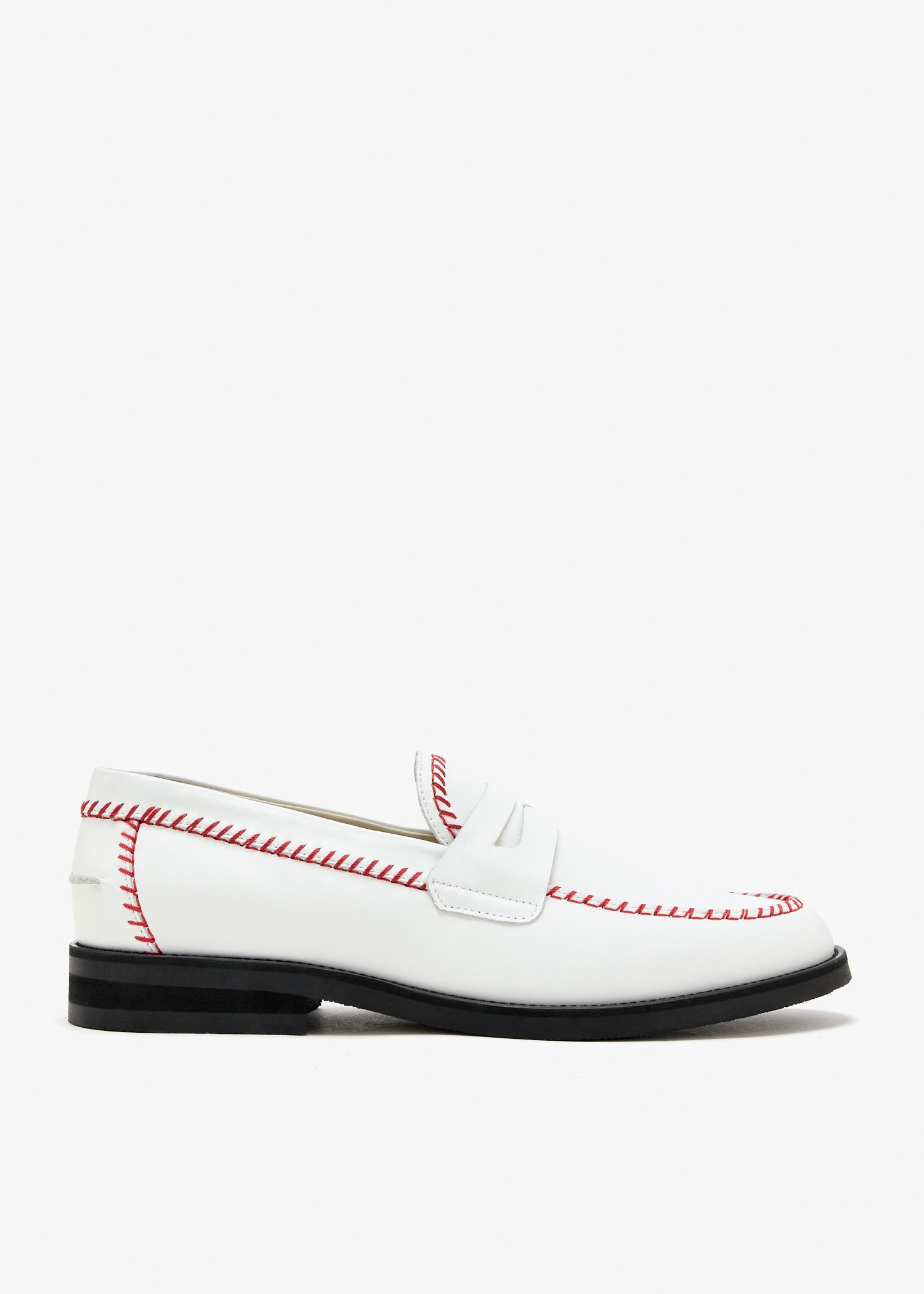 

Wilde baseball penny loafers, White