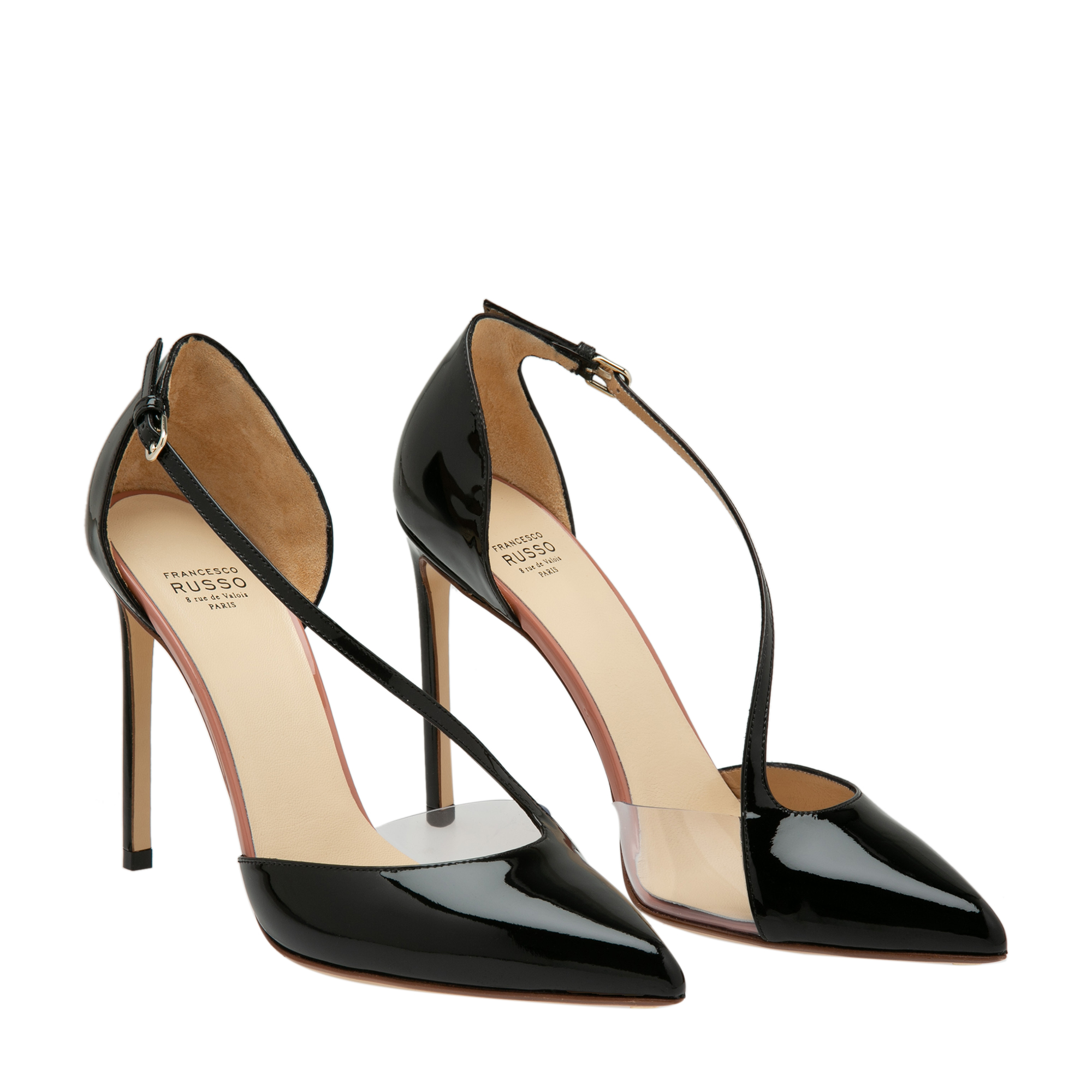 

Leather and PVC pumps, Black