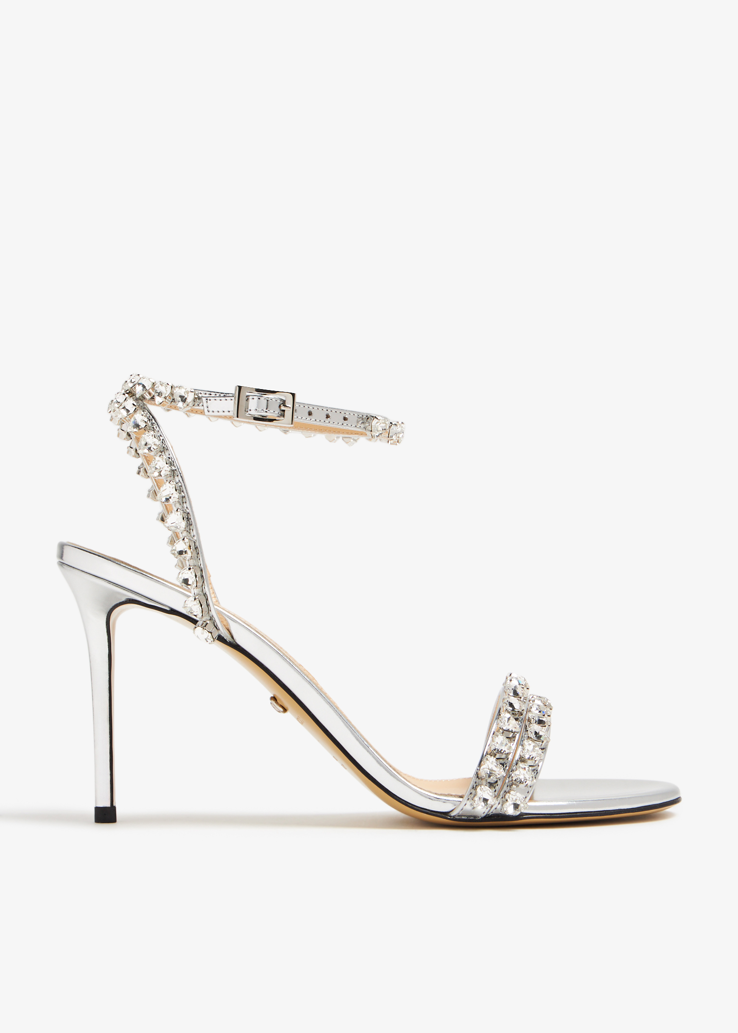 

Audrey crystal heart sandals, Silver