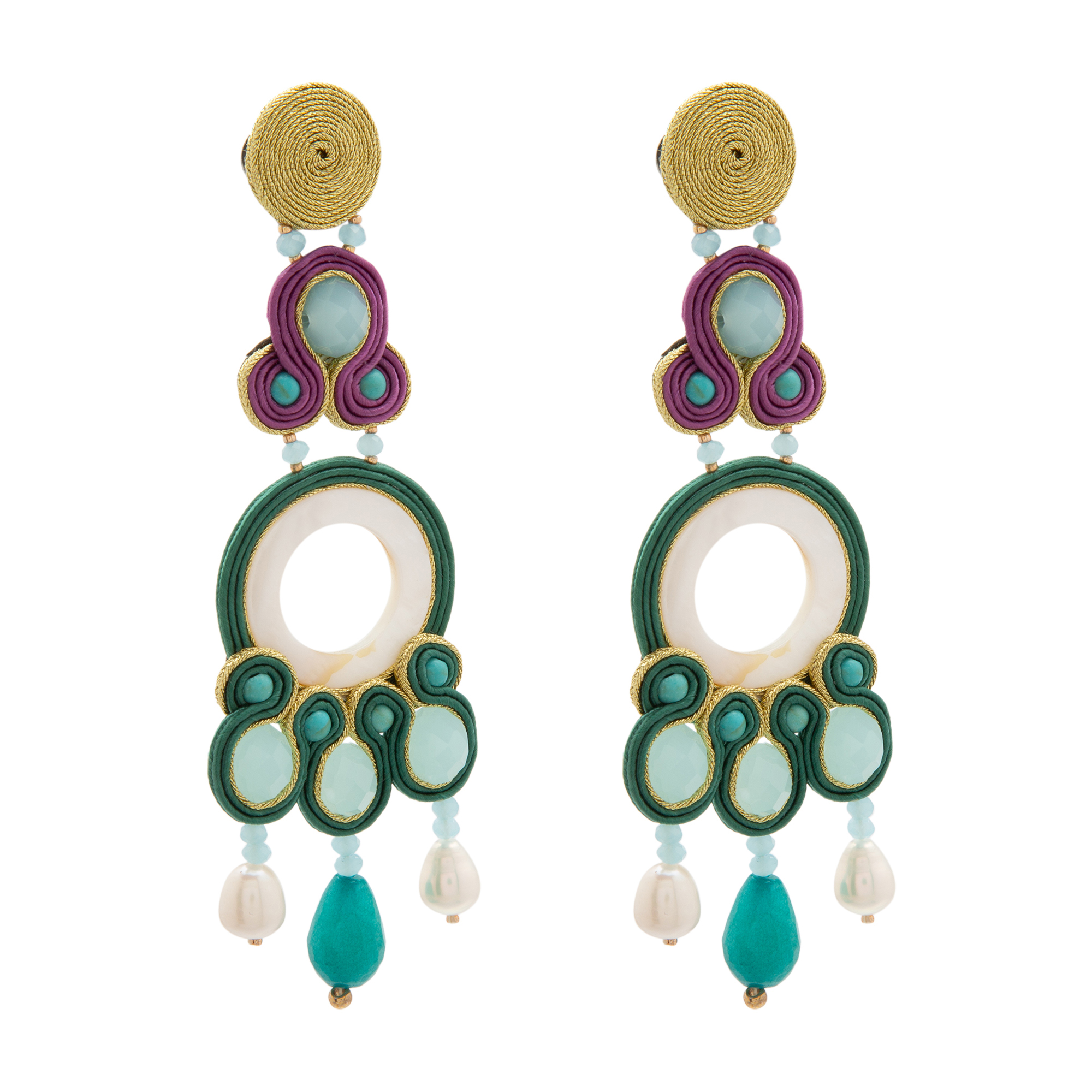 

Raindrops earrings, Multi-coloured