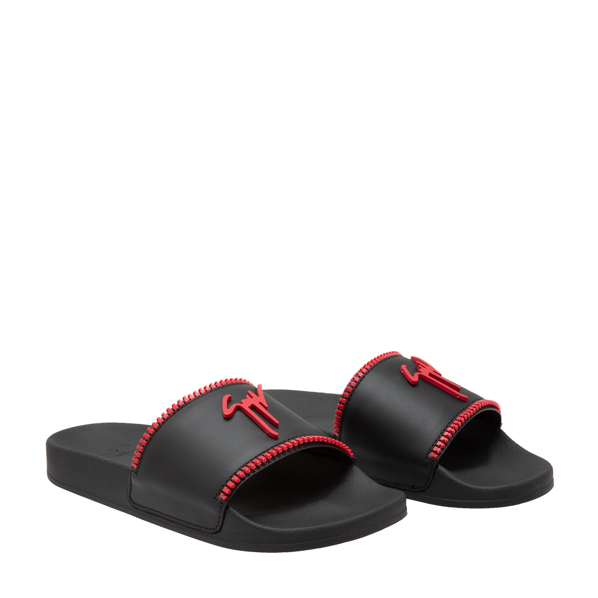 

Leather slides, Black