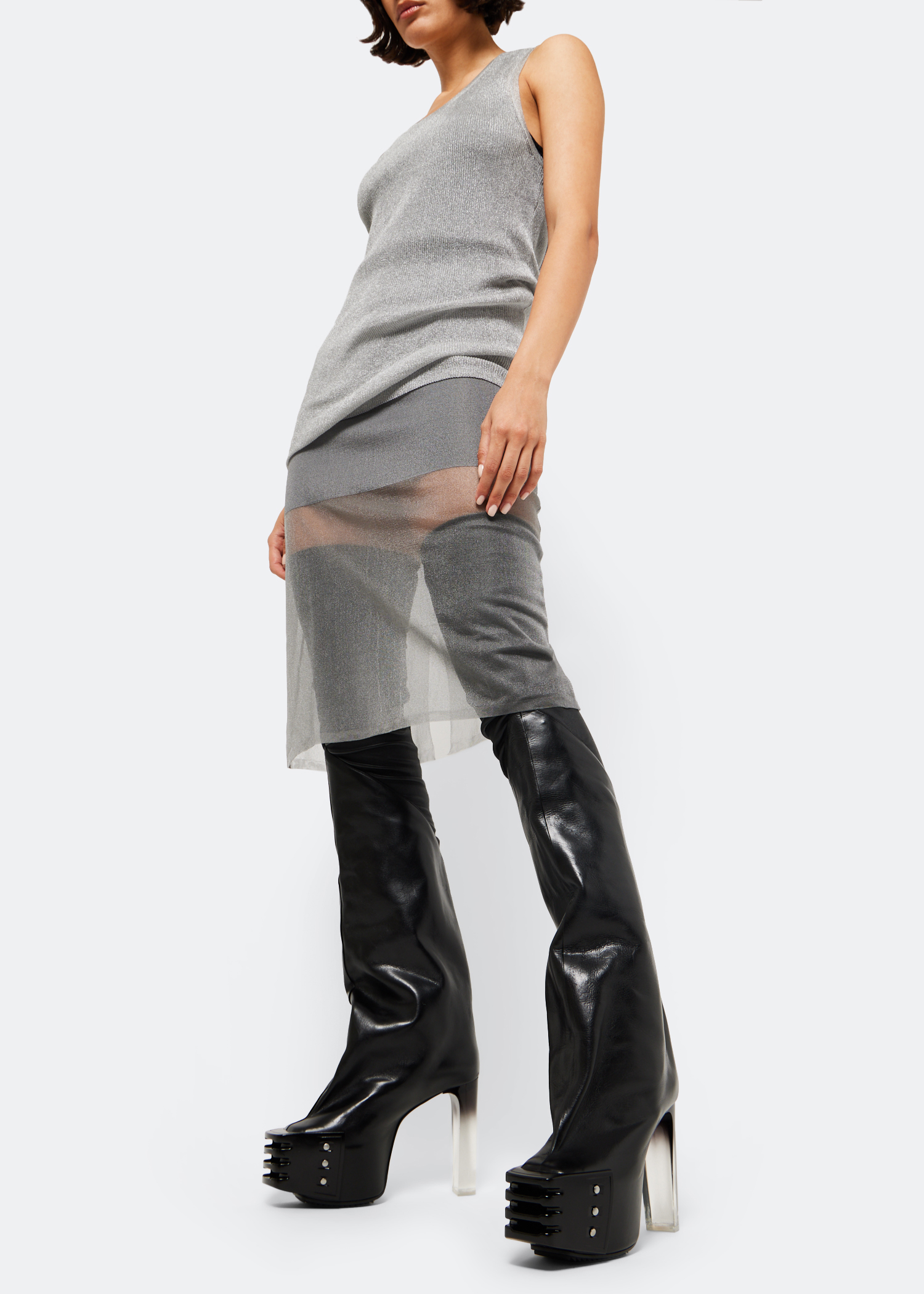 

Oblique platform boots, Black