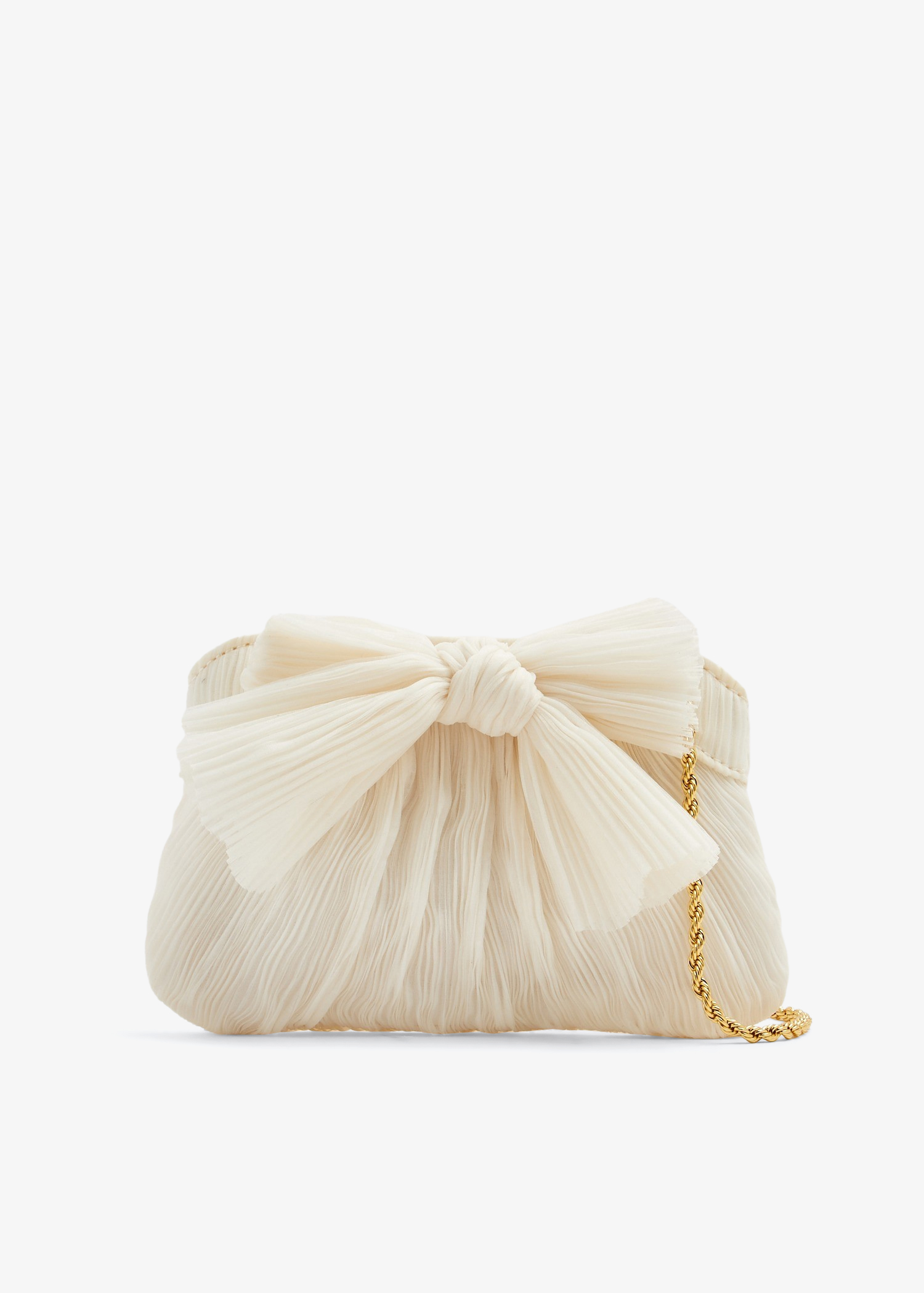 

Rochelle mini bow clutch, White