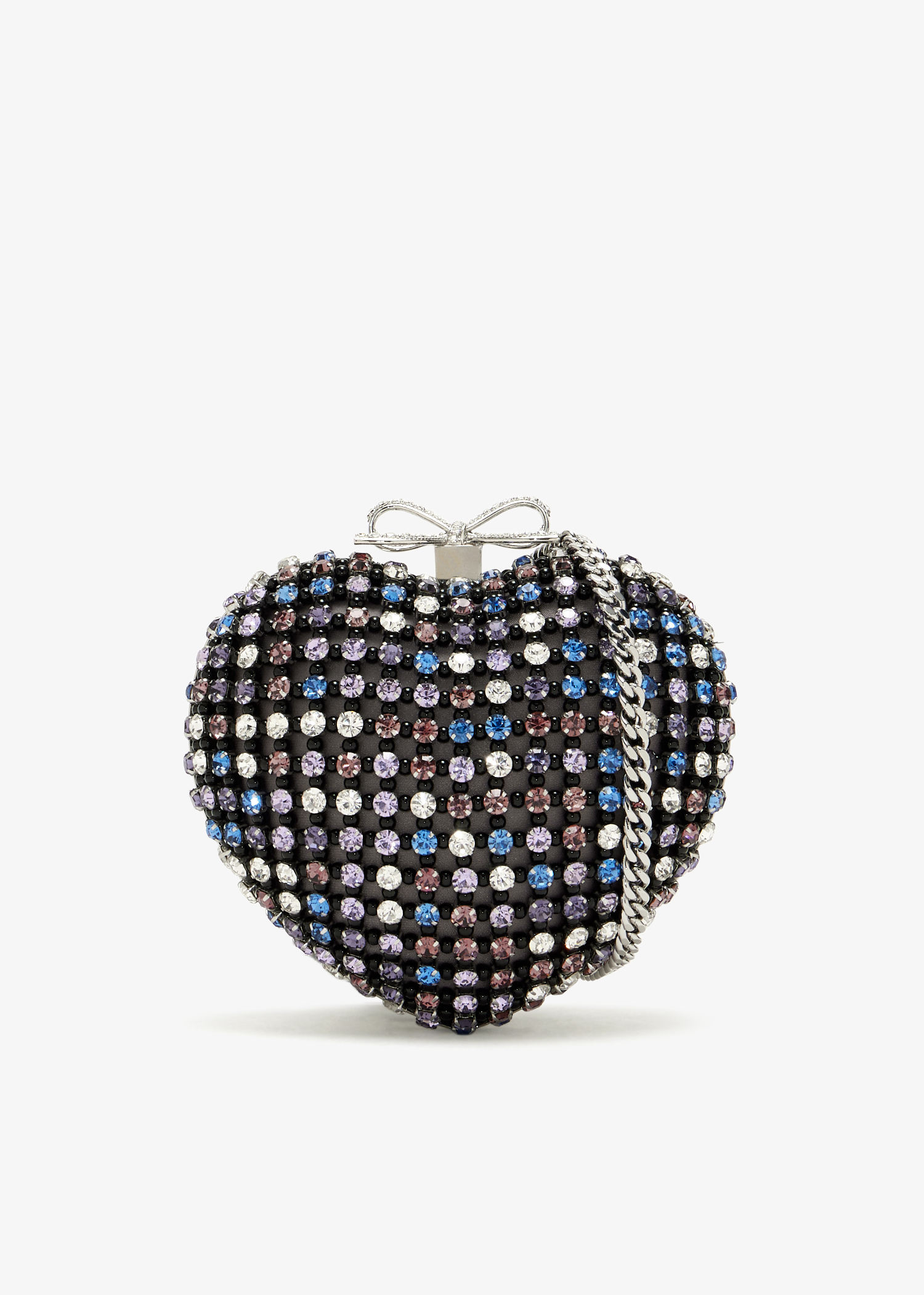 

Heart Crystal embellished clutch, Black