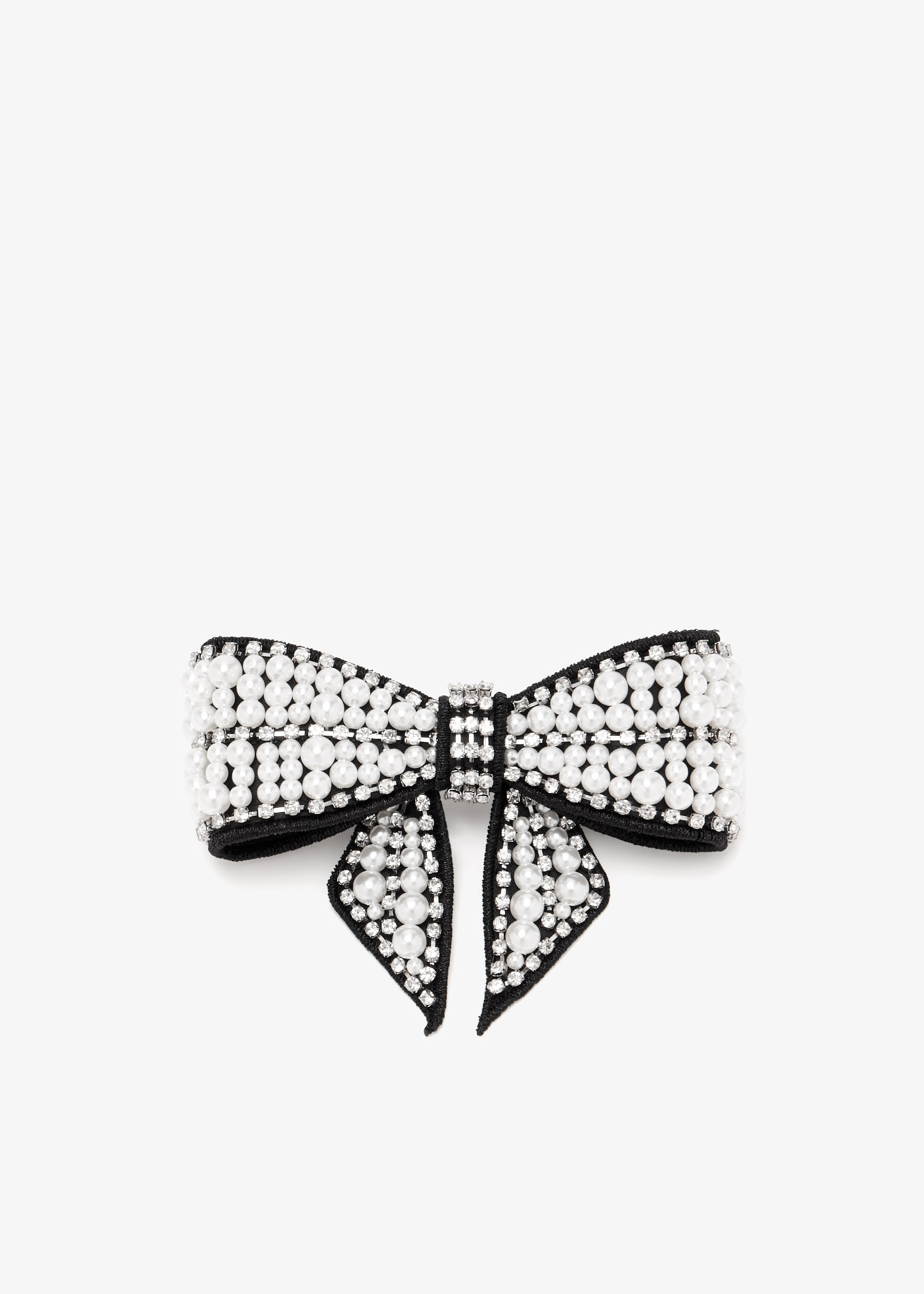 

Pearl Bow hairclip, Black