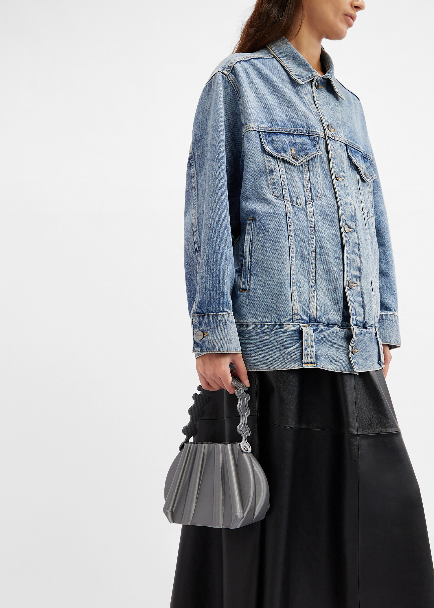 

Retro Pleated bag, Grey