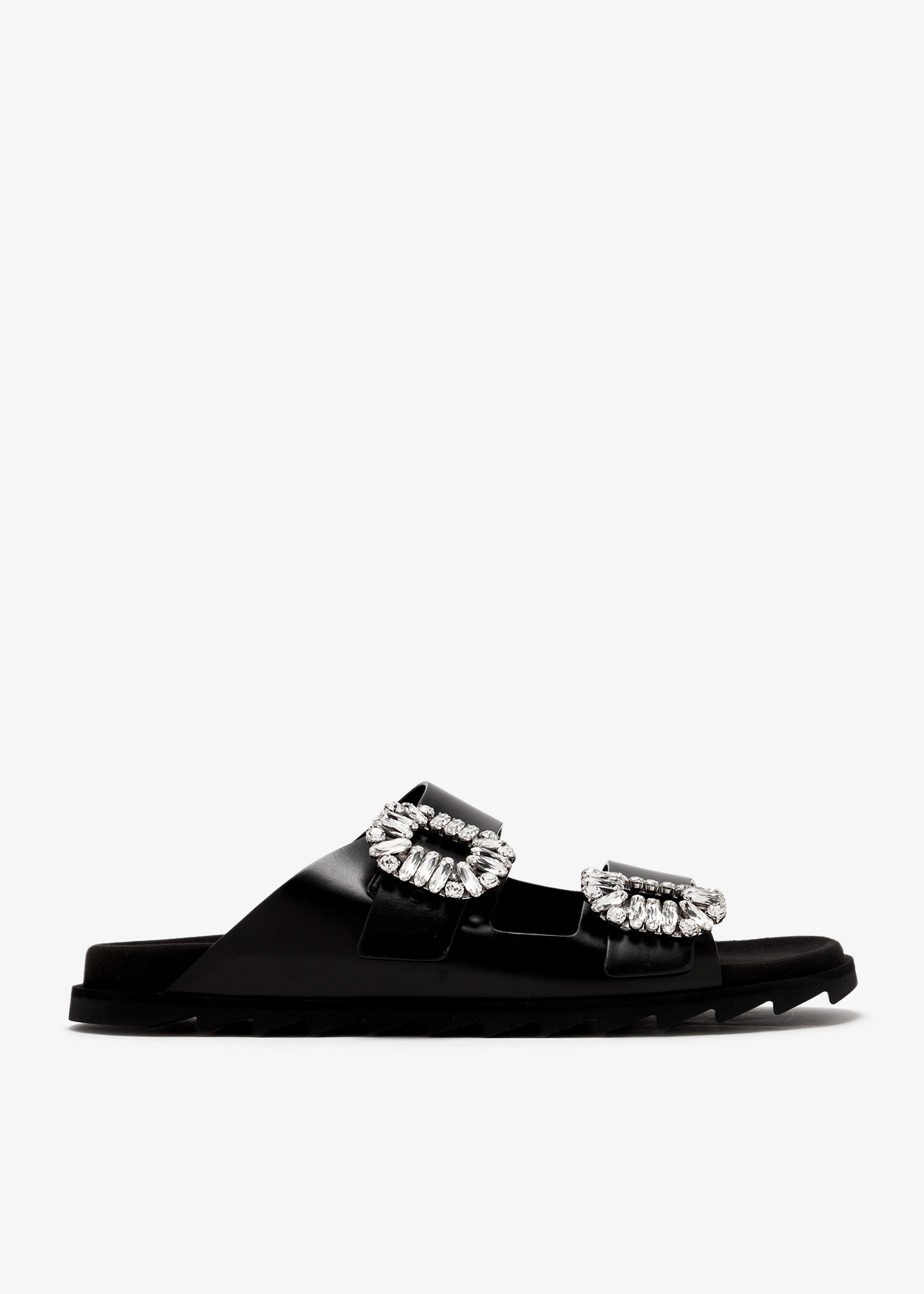 

Slidy Viv' strass buckle sandals, Black