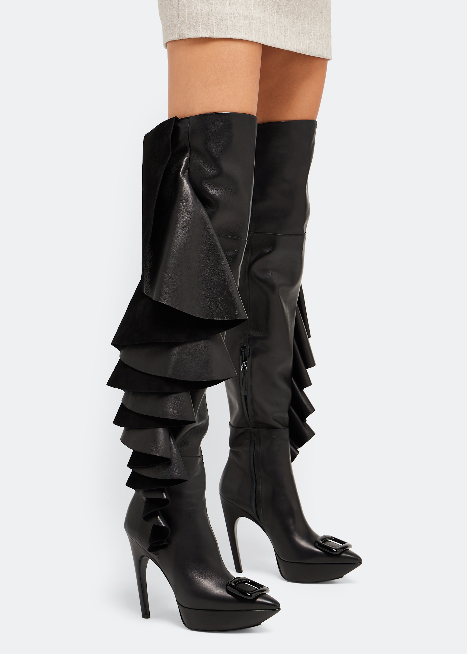 

Viv' Choc Rouches Cuissards boots, Black