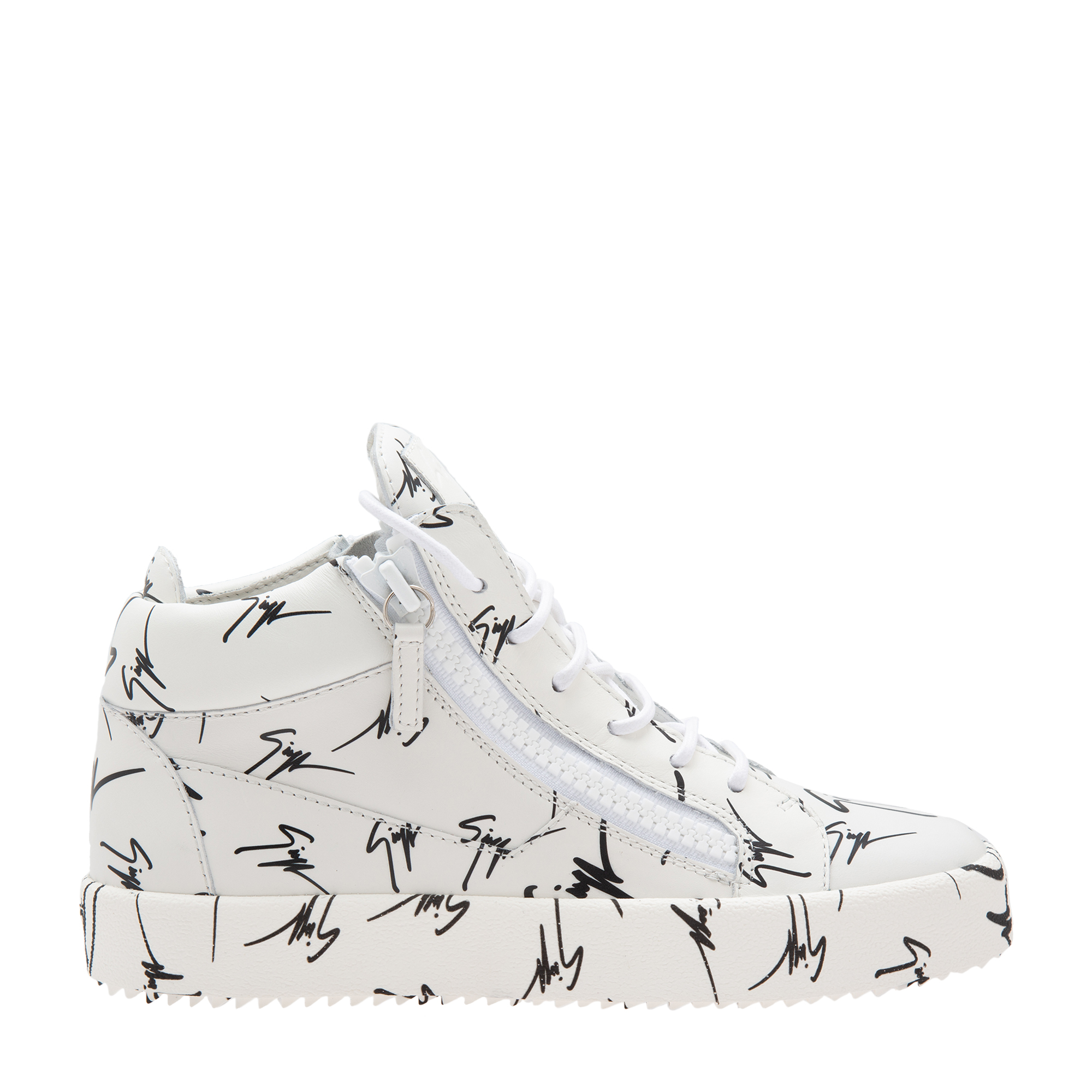 

The Signature sneakers White fabric mid-top sneaker with logo motif