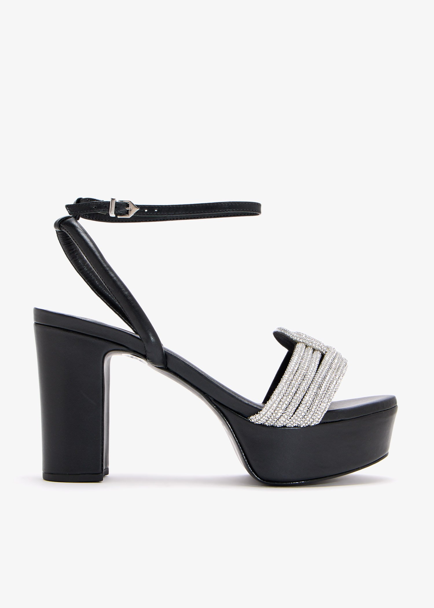 

Crystal-embellished platform sandals, Black