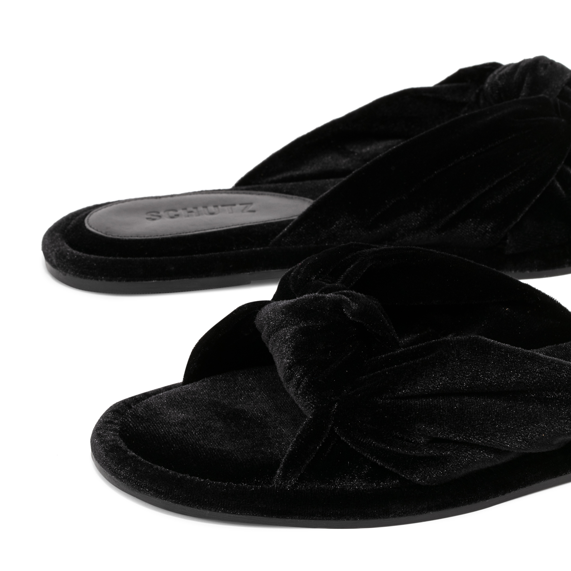 

Velvet sandals, Black